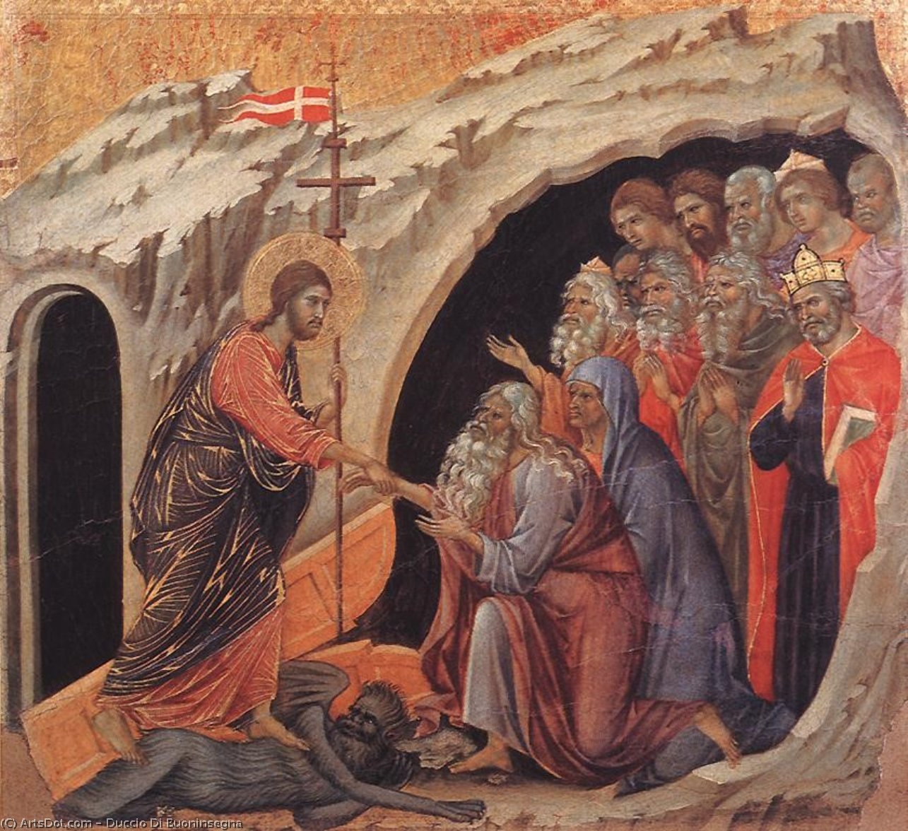 WikiOO.org - 백과 사전 - 회화, 삽화 Duccio Di Buoninsegna - Descent to Hell