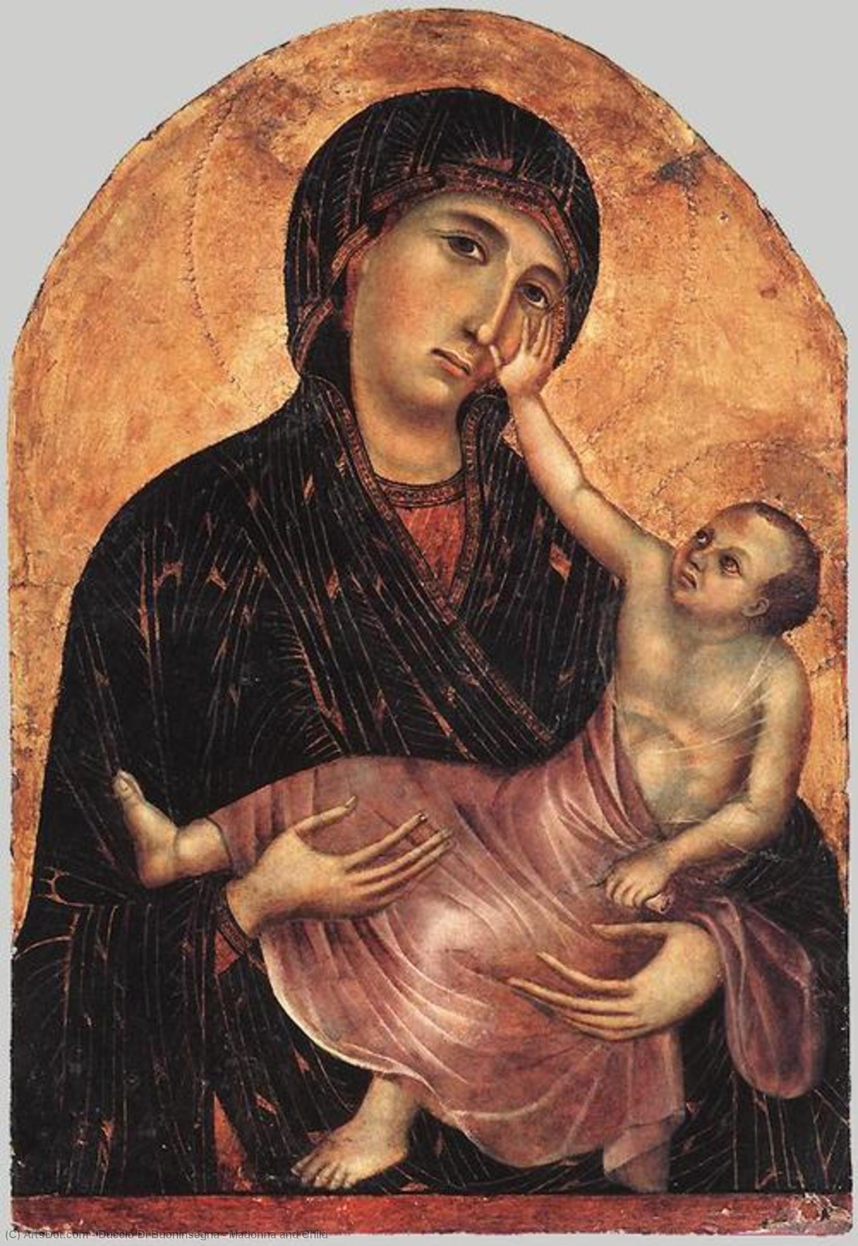 WikiOO.org - אנציקלופדיה לאמנויות יפות - ציור, יצירות אמנות Duccio Di Buoninsegna - Madonna and Child