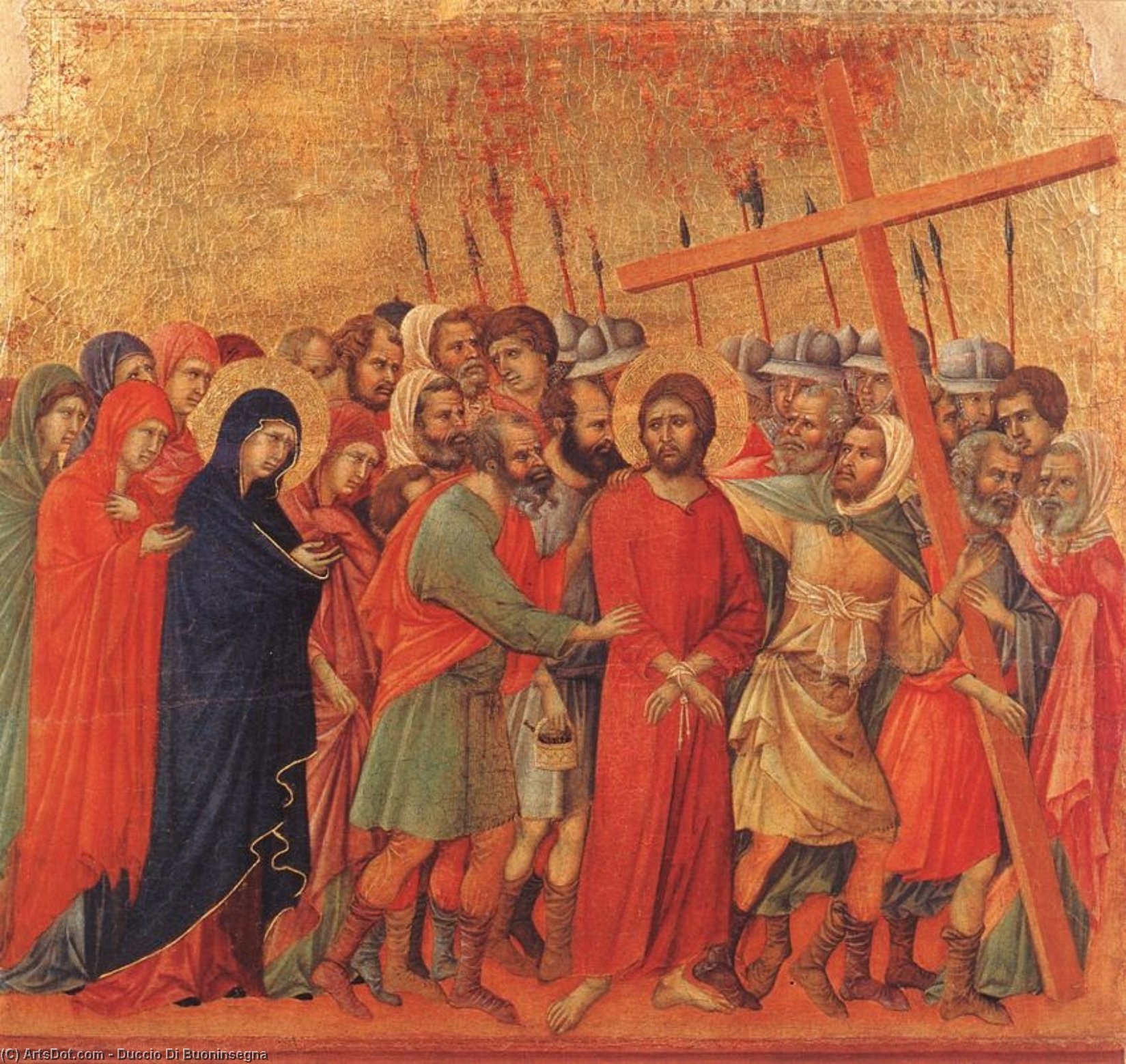 Wikioo.org - The Encyclopedia of Fine Arts - Painting, Artwork by Duccio Di Buoninsegna - Way to Calvary
