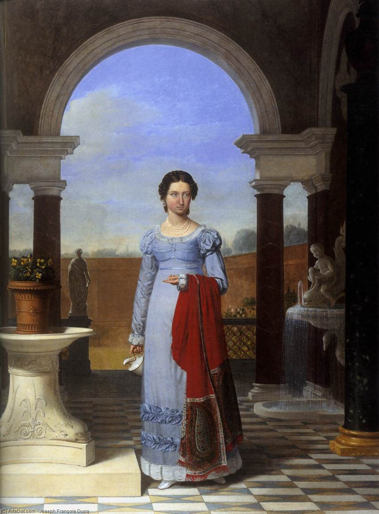 Wikioo.org - Bách khoa toàn thư về mỹ thuật - Vẽ tranh, Tác phẩm nghệ thuật Joseph François Ducq - Portrait of Colette Versavel, Wife of Isaac J. de Meyer