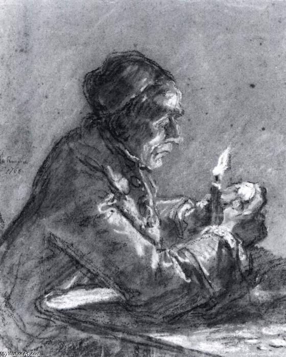 WikiOO.org - Enciclopedia of Fine Arts - Pictura, lucrări de artă Louis Jean Jacques Durameau - Presumed Portrait of Joseph Pellerin