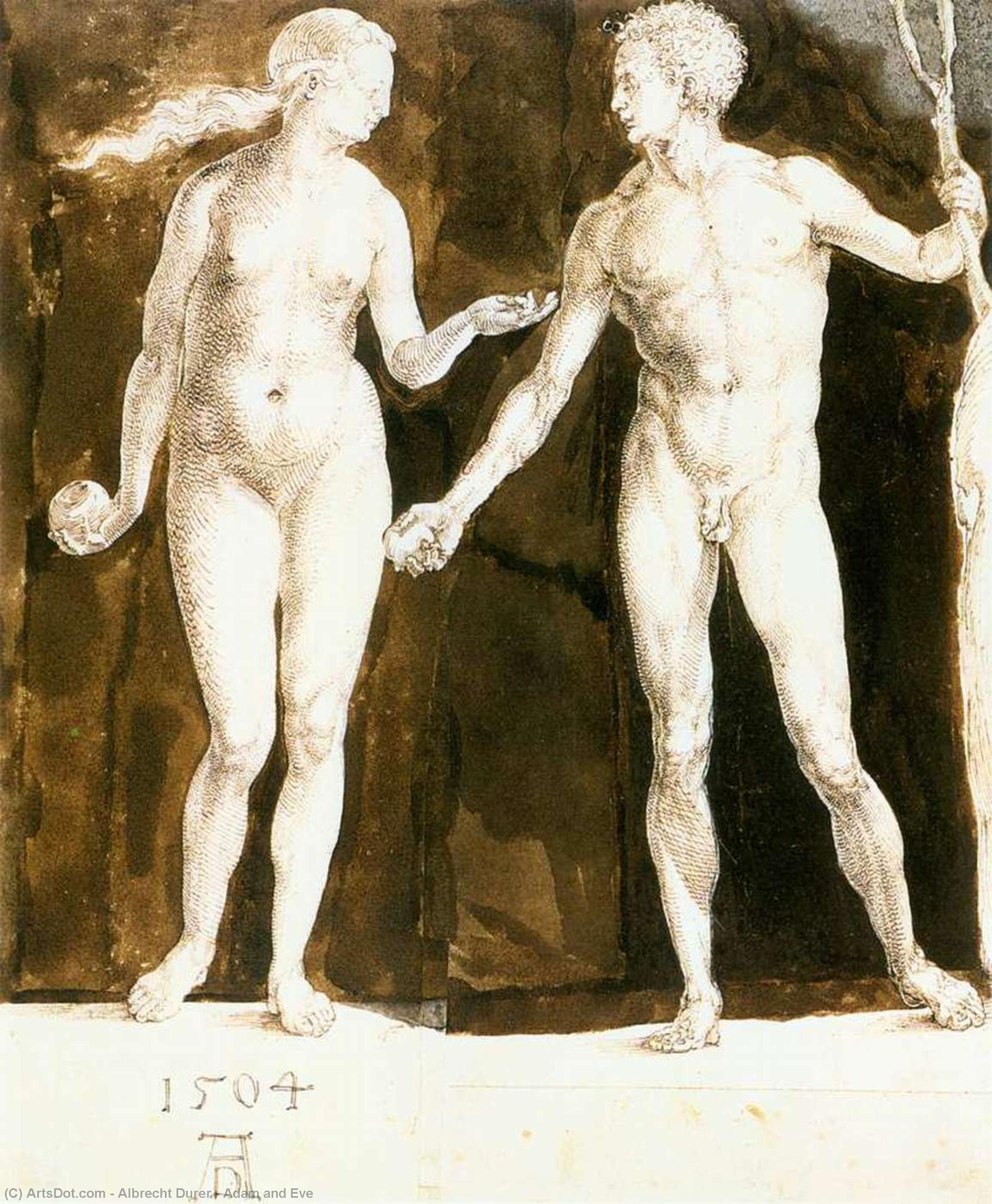 Wikioo.org – L'Encyclopédie des Beaux Arts - Peinture, Oeuvre de Albrecht Durer - eve et adam