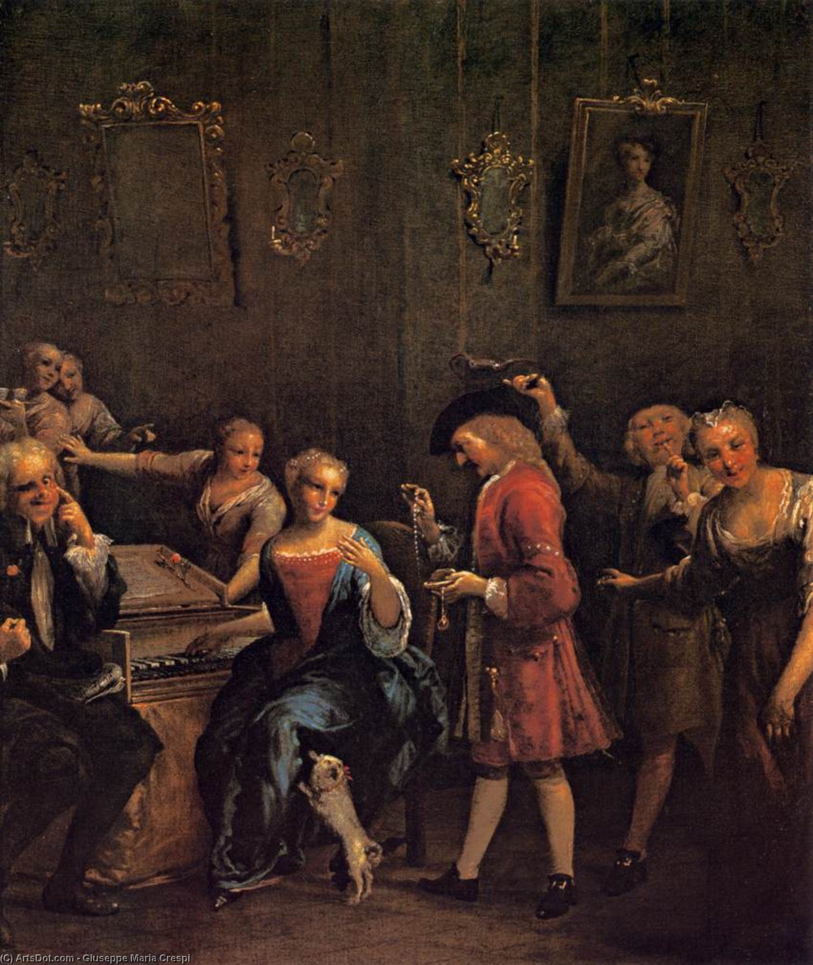 Wikioo.org – L'Enciclopedia delle Belle Arti - Pittura, Opere di Giuseppe Maria Crespi - il corteggiato Cantante
