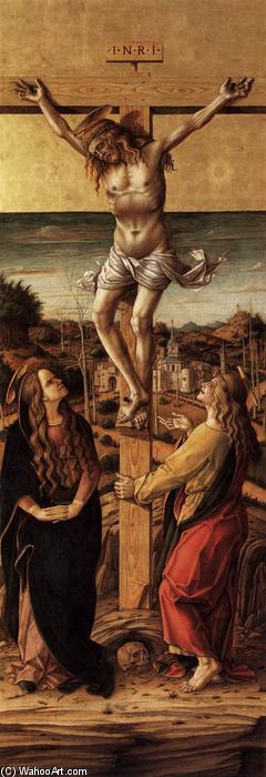 Wikioo.org - The Encyclopedia of Fine Arts - Painting, Artwork by Carlo Crivelli - Crucifix with the Virgin and St John the Evangelist
