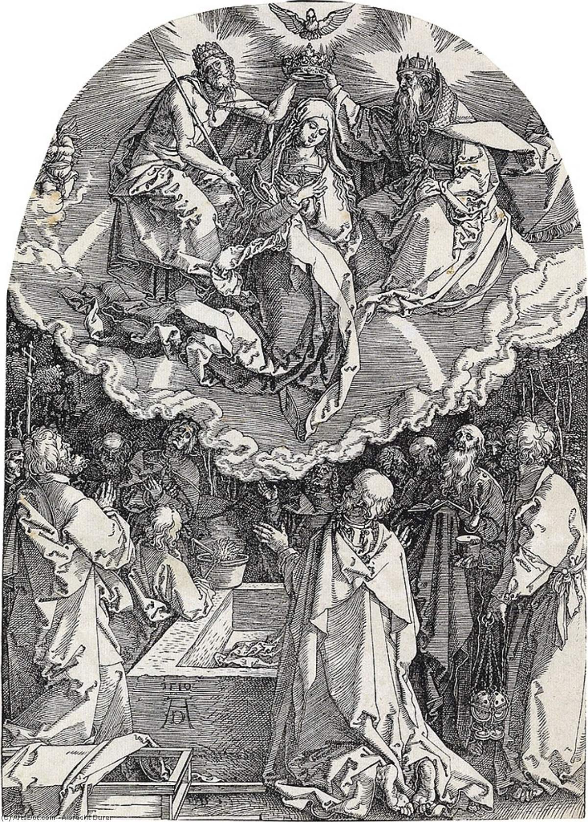 Wikioo.org - The Encyclopedia of Fine Arts - Painting, Artwork by Albrecht Durer - Life of the Virgin: 18. The Coronation of the Virgin