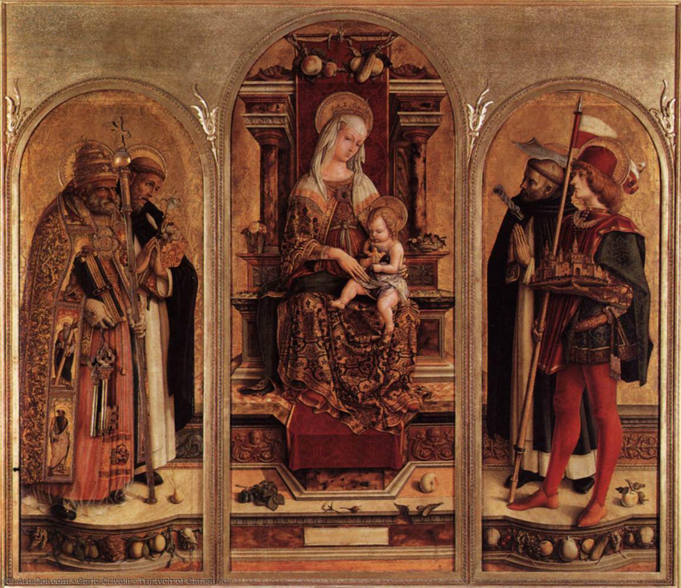 WikiOO.org - Enciclopedia of Fine Arts - Pictura, lucrări de artă Carlo Crivelli - Triptych of Camerino