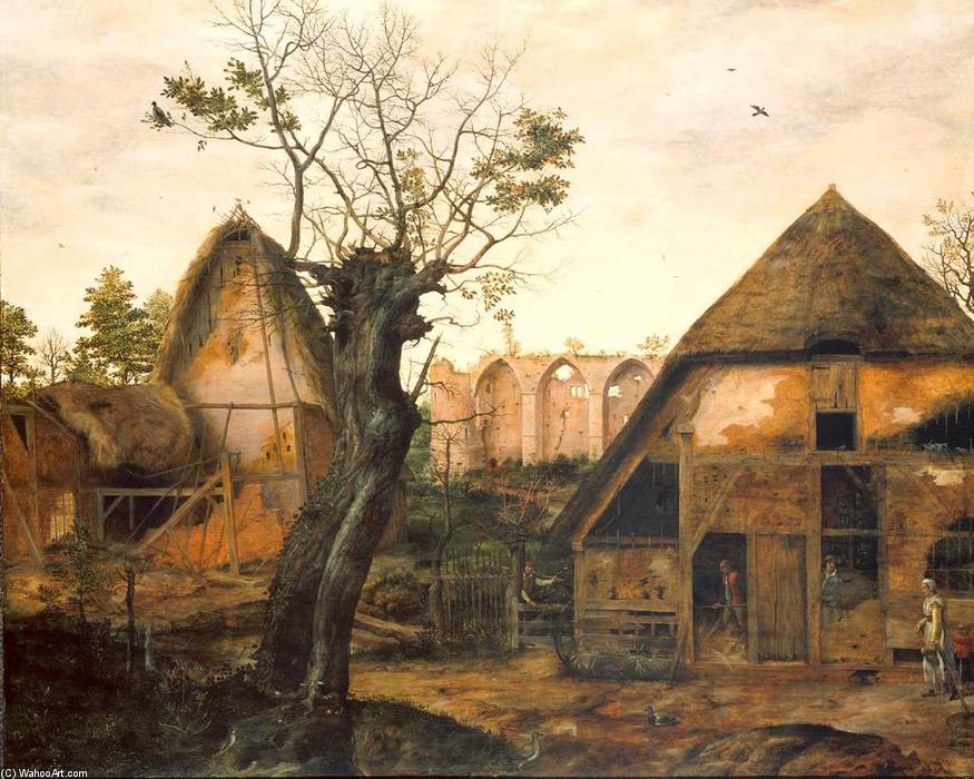 WikiOO.org – 美術百科全書 - 繪畫，作品 Cornelis Van Dalem - 景观带 农场