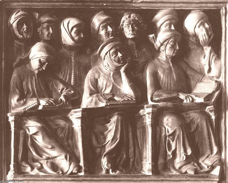 WikiOO.org - Encyclopedia of Fine Arts - Lukisan, Artwork Jacobello Dalle Masegne - Students, detail of the Tomb of Giovanni da Legnano