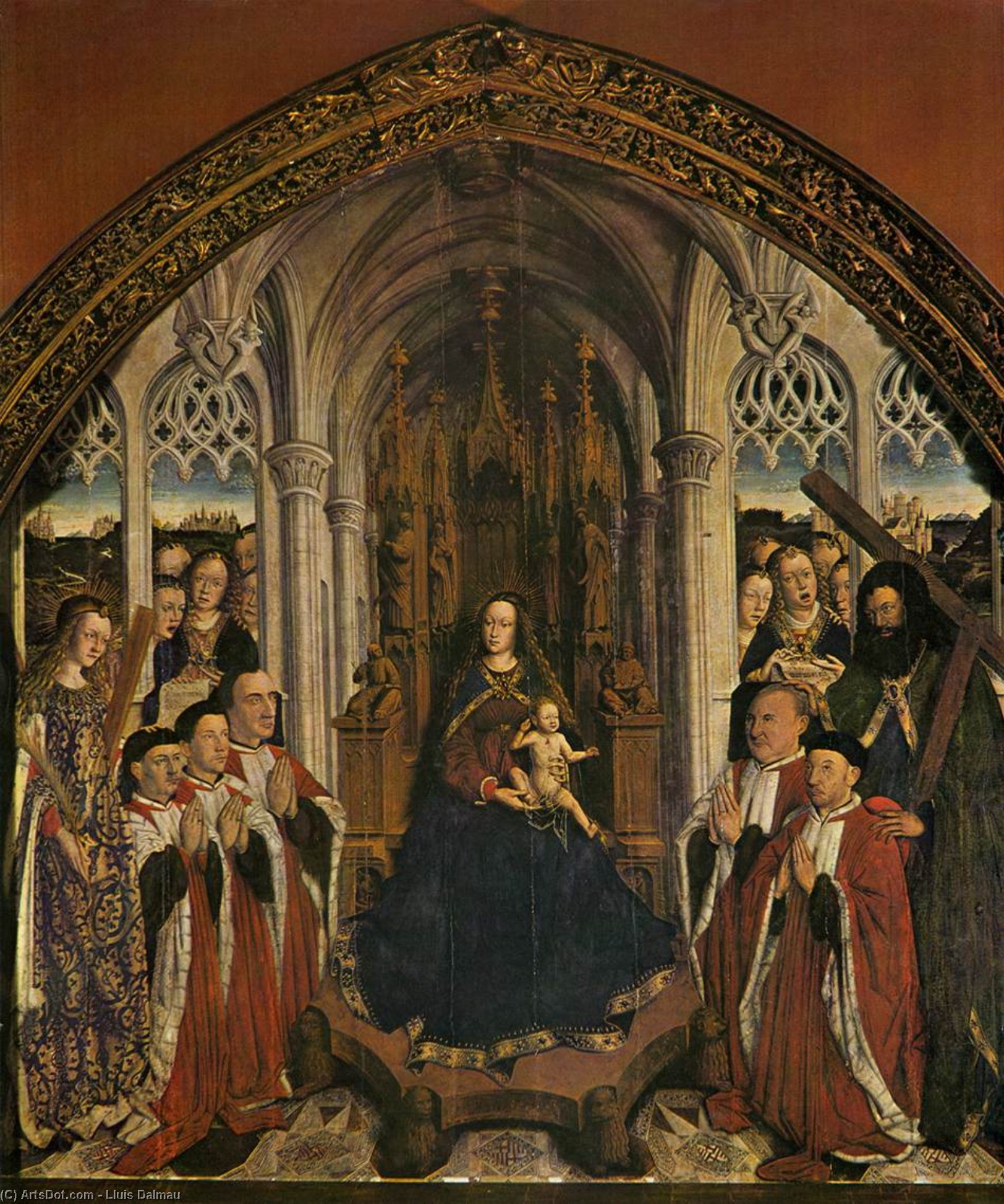 Wikioo.org - The Encyclopedia of Fine Arts - Painting, Artwork by Lluis Dalmau - Altarpiece of the Councillors