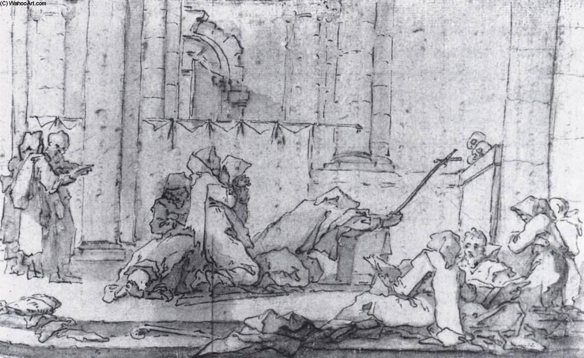 WikiOO.org - Encyclopedia of Fine Arts - Maalaus, taideteos Michel François Dandré Bardon - Adoration of the Skulls
