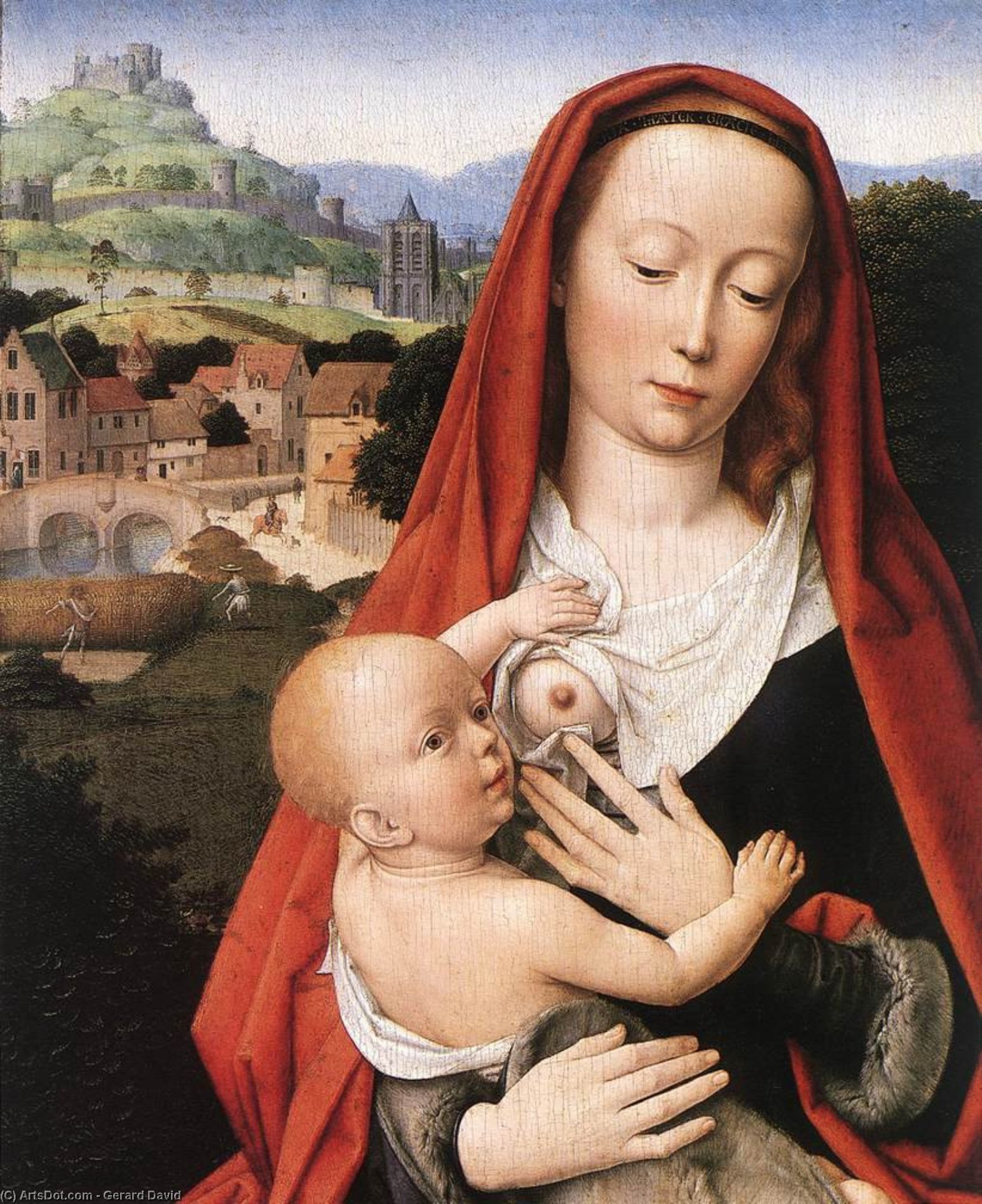 Wikioo.org - The Encyclopedia of Fine Arts - Painting, Artwork by Gerard David - Mary and Child (detail)