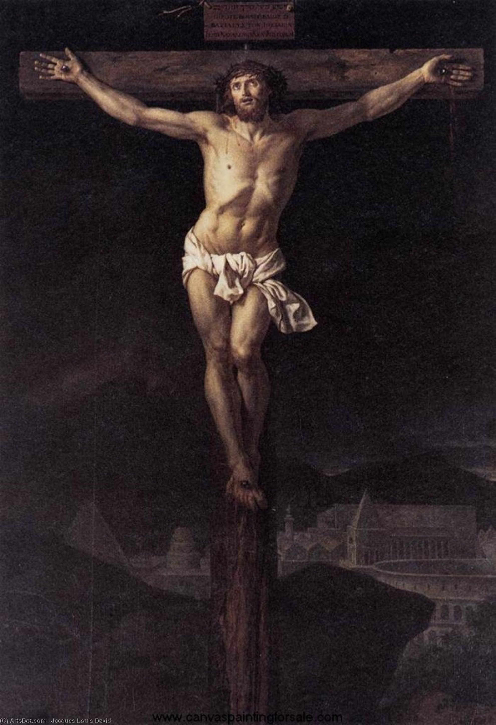Wikioo.org – L'Encyclopédie des Beaux Arts - Peinture, Oeuvre de Jacques Louis David - jésus christ sur l' croix