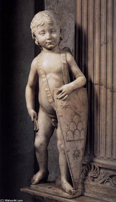 WikiOO.org - Encyclopedia of Fine Arts - Lukisan, Artwork Desiderio Da Settignano - Tomb of Carlo Marsuppini (detail)