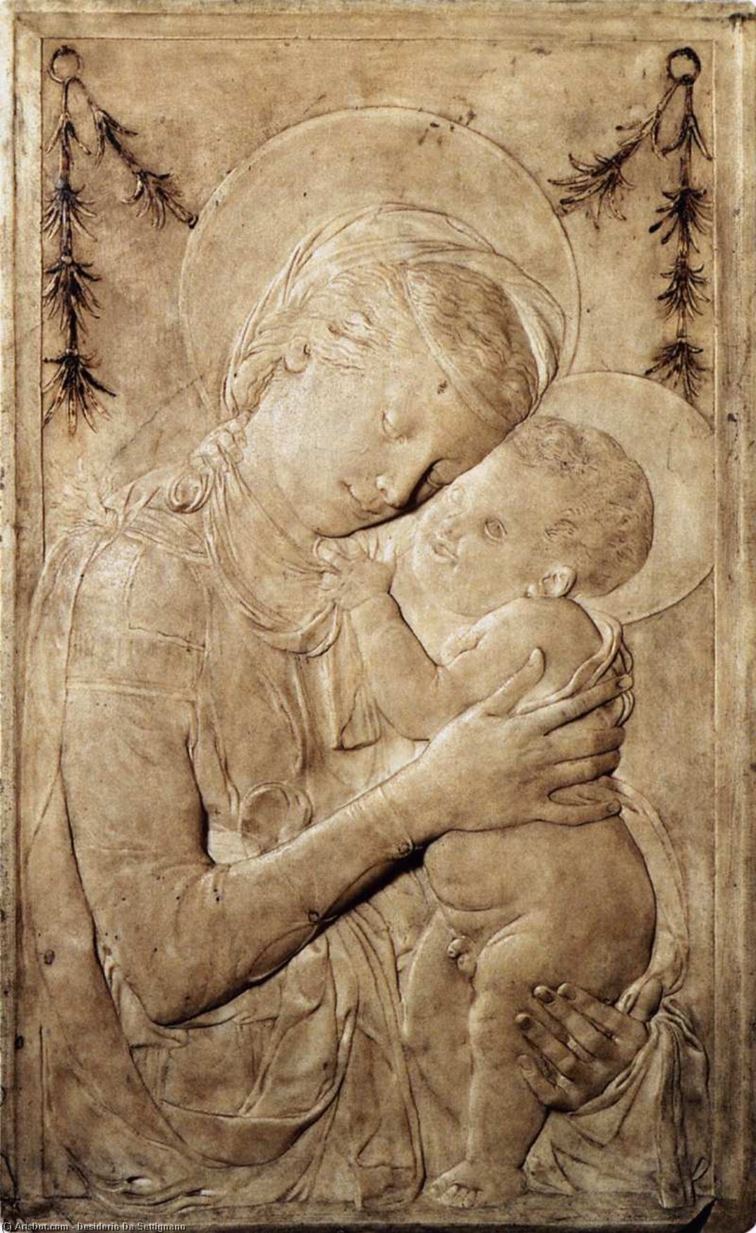 Wikioo.org – L'Enciclopedia delle Belle Arti - Pittura, Opere di Desiderio Da Settignano - madonna col bambino