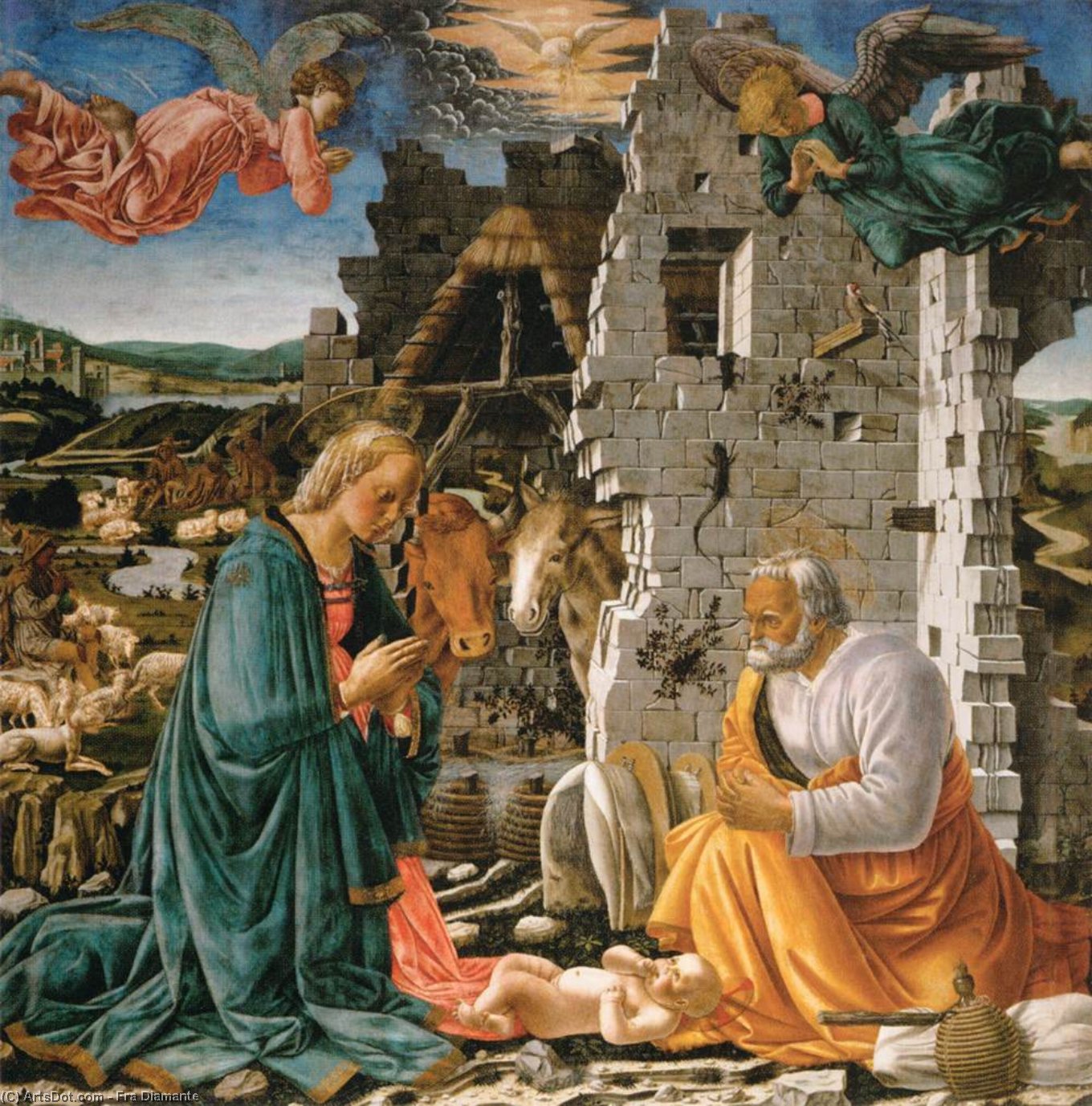 Wikioo.org - Bách khoa toàn thư về mỹ thuật - Vẽ tranh, Tác phẩm nghệ thuật Fra Diamante - The Nativity