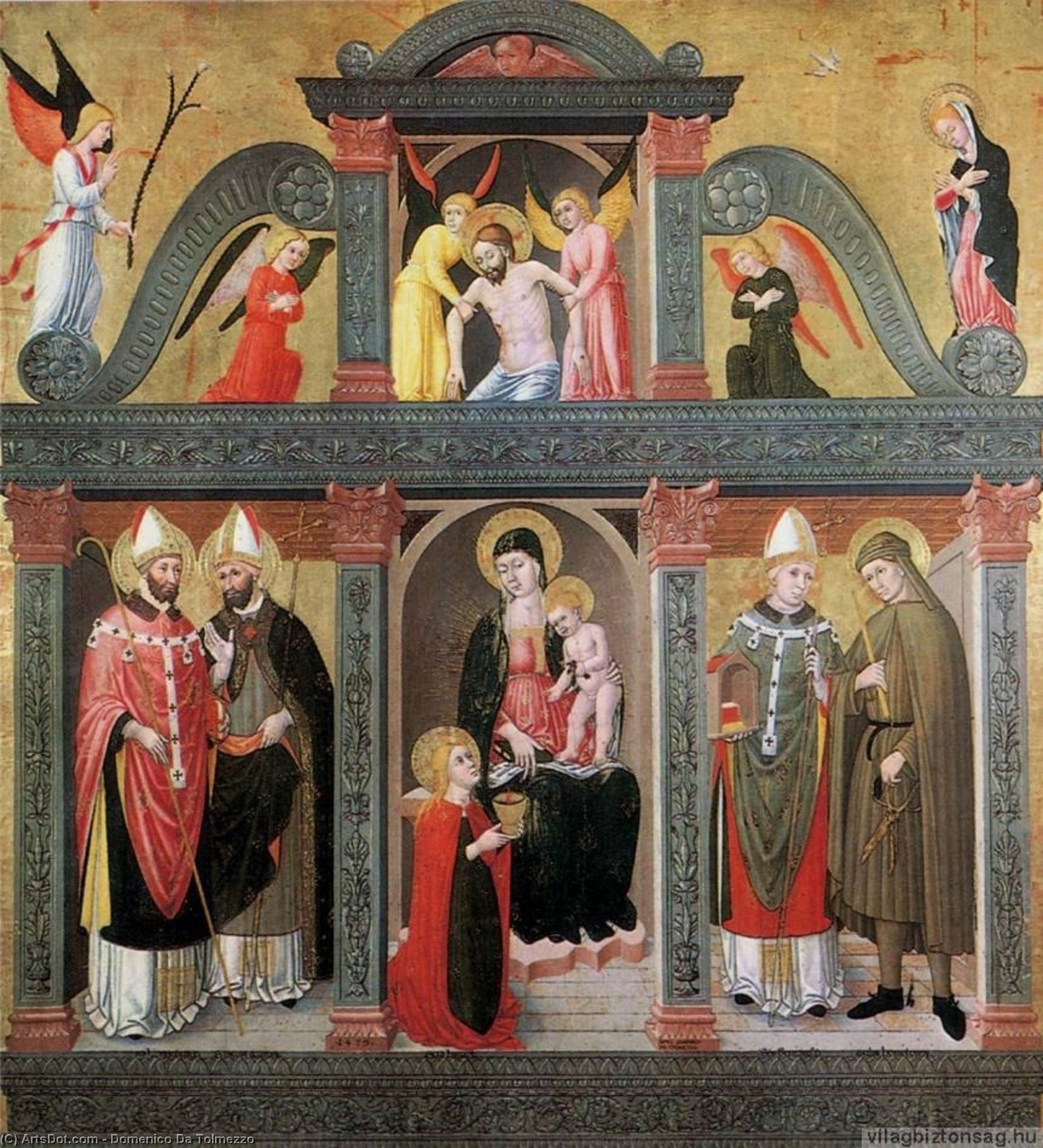 Wikioo.org - The Encyclopedia of Fine Arts - Painting, Artwork by Domenico Da Tolmezzo - St Lucy Altarpiece (Pala di S. Lucia)