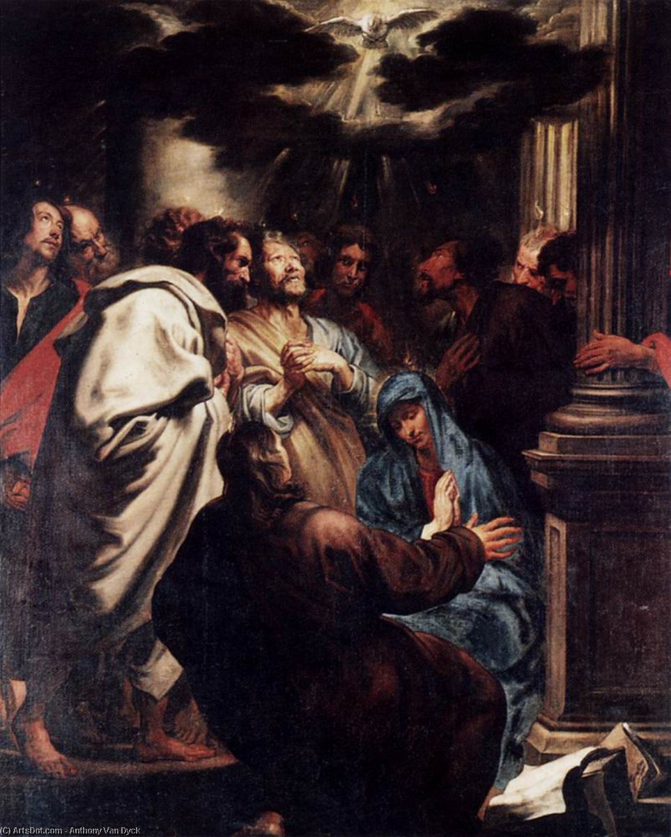 Wikioo.org – La Enciclopedia de las Bellas Artes - Pintura, Obras de arte de Anthony Van Dyck - Pentecostés