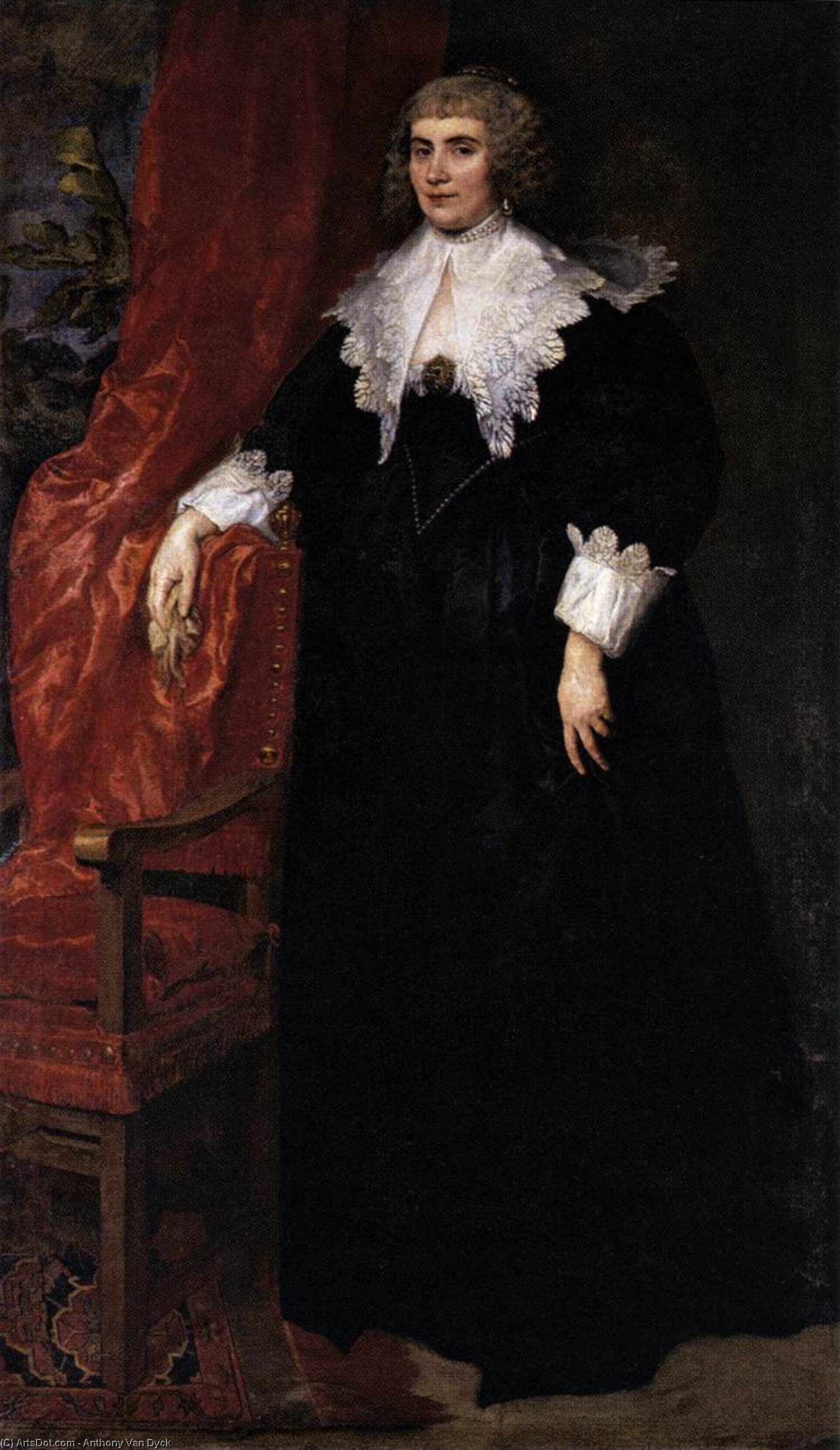 Wikioo.org – L'Enciclopedia delle Belle Arti - Pittura, Opere di Anthony Van Dyck - Ritratto di Anna van Craesbecke