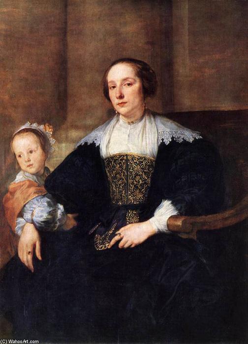 Wikioo.org - The Encyclopedia of Fine Arts - Painting, Artwork by Anthony Van Dyck - The Wife and Daughter of Colyn de Nole