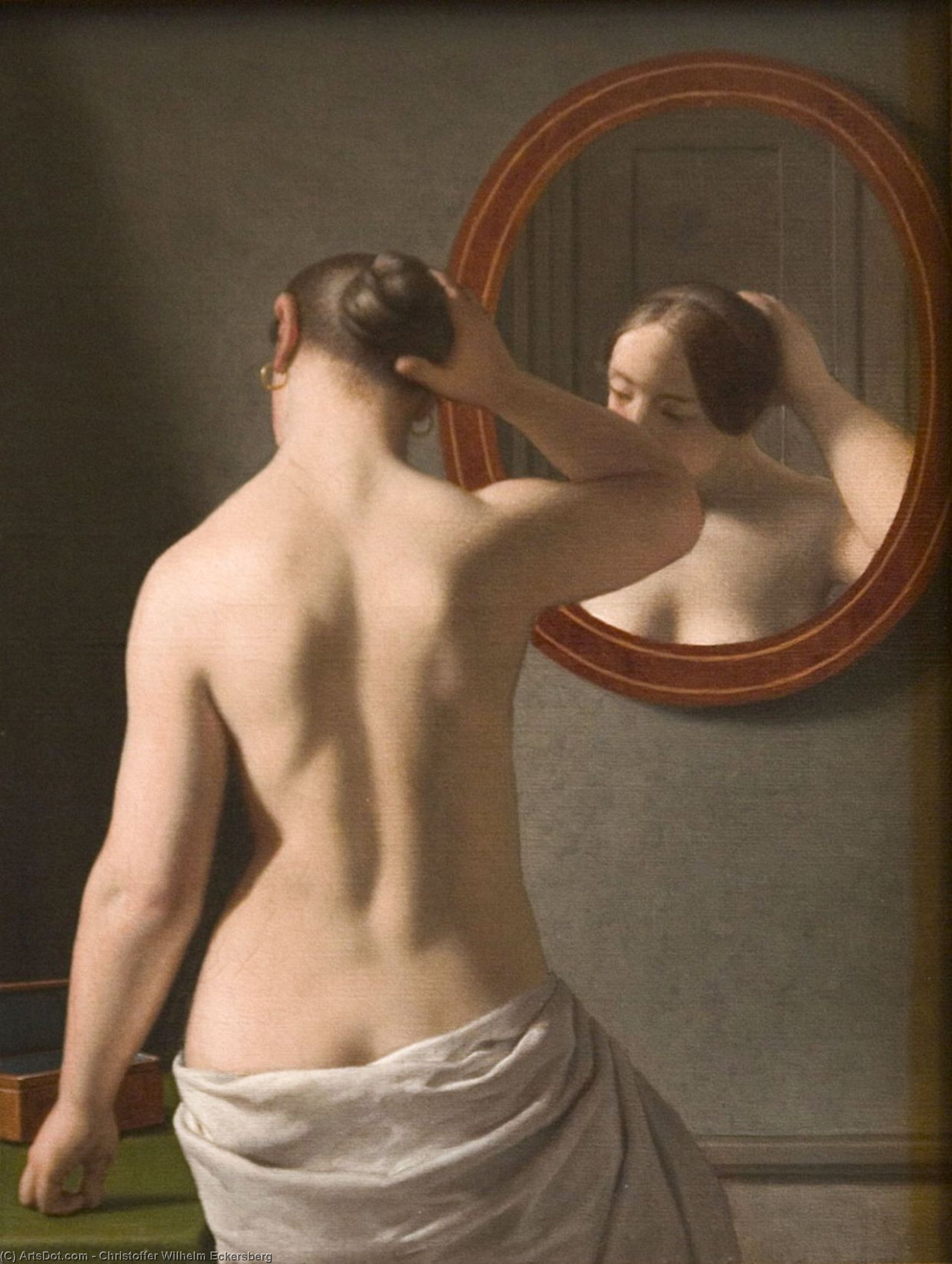 Wikioo.org - The Encyclopedia of Fine Arts - Painting, Artwork by Christoffer Wilhelm Eckersberg - Morning Toilette