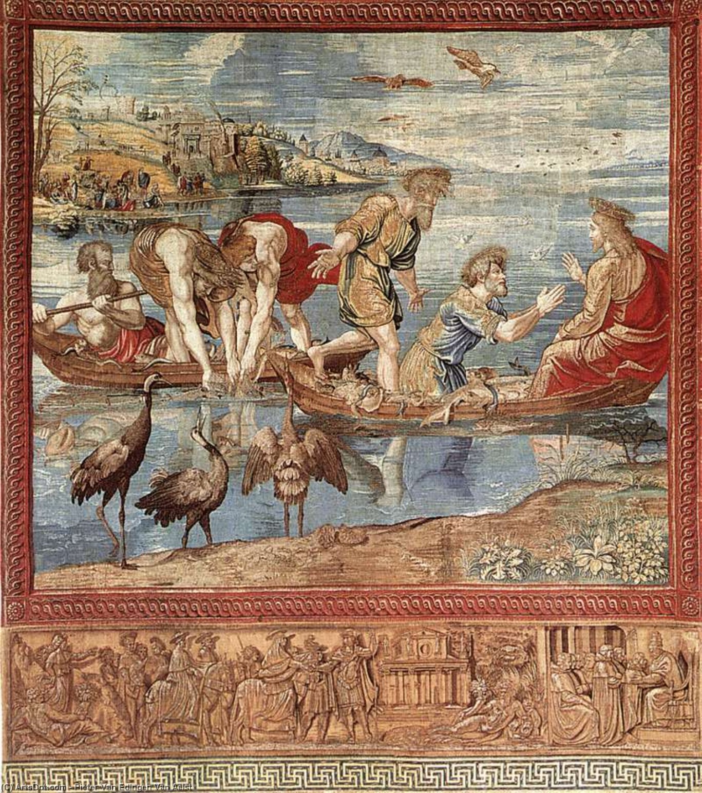 WikiOO.org - Encyclopedia of Fine Arts - Festés, Grafika Pieter Van Edingen Van Aelst - The Miraculous Draught of Fishes