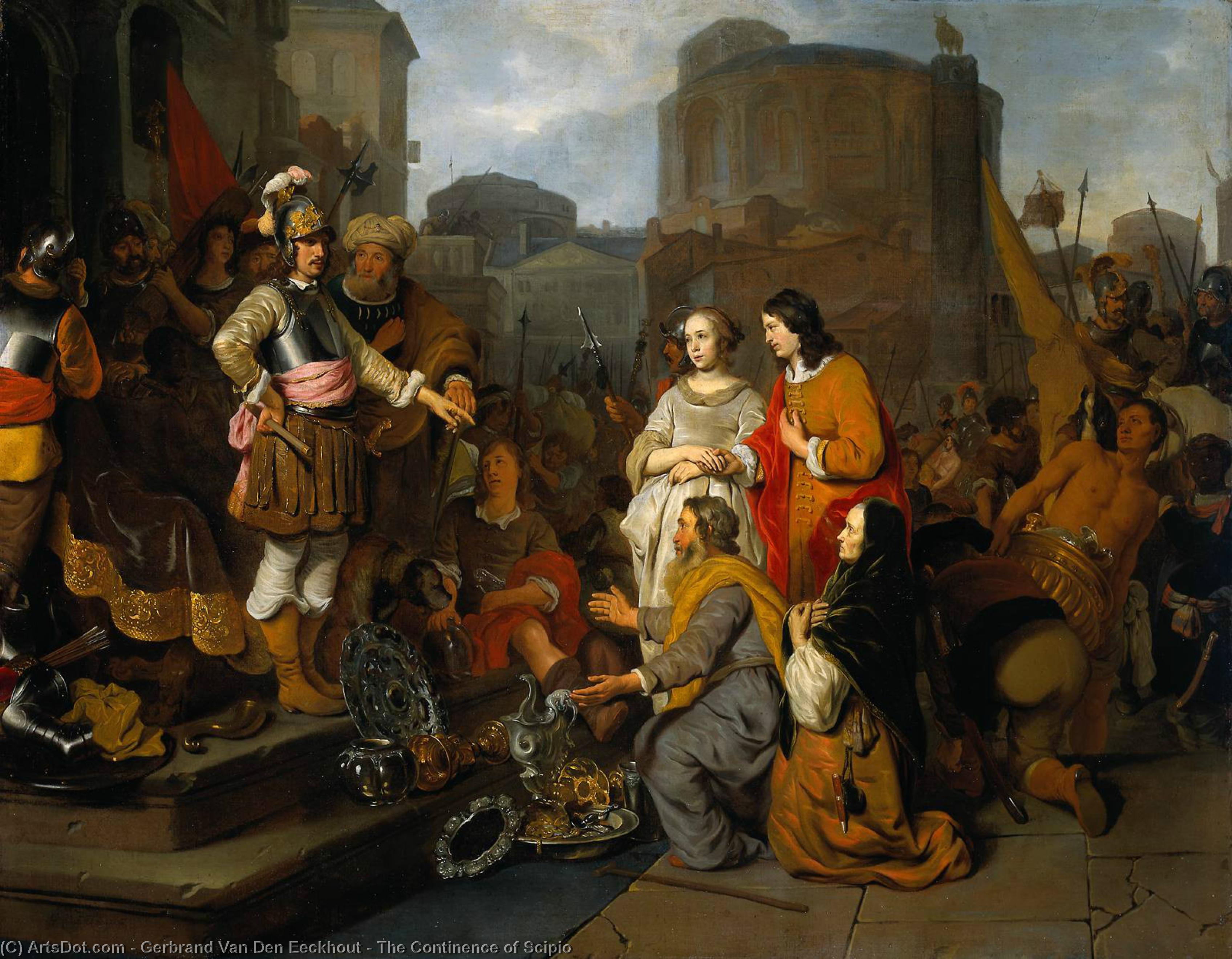 Wikioo.org - The Encyclopedia of Fine Arts - Painting, Artwork by Gerbrand Van Den Eeckhout - The Continence of Scipio