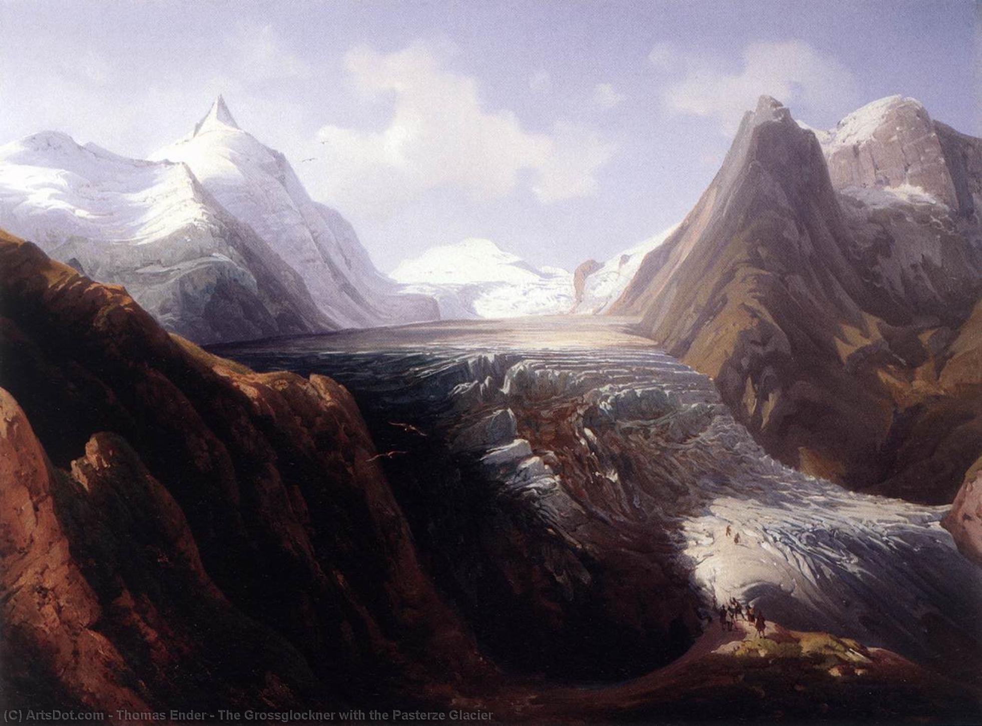 Wikioo.org - The Encyclopedia of Fine Arts - Painting, Artwork by Thomas Ender - The Grossglockner with the Pasterze Glacier