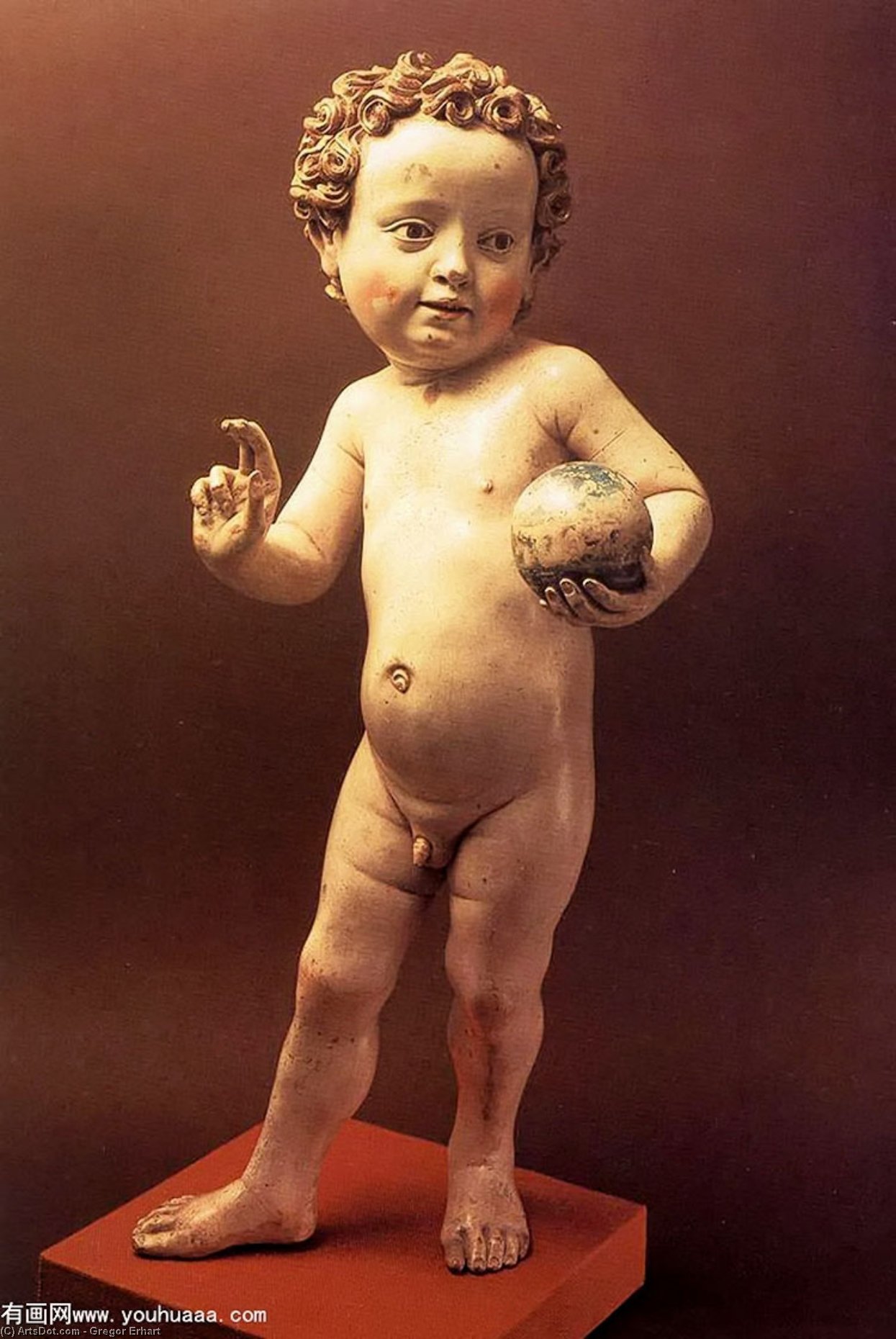 WikiOO.org - Енциклопедия за изящни изкуства - Живопис, Произведения на изкуството Gregor Erhart - Christ Child with the Terrestrial Globe