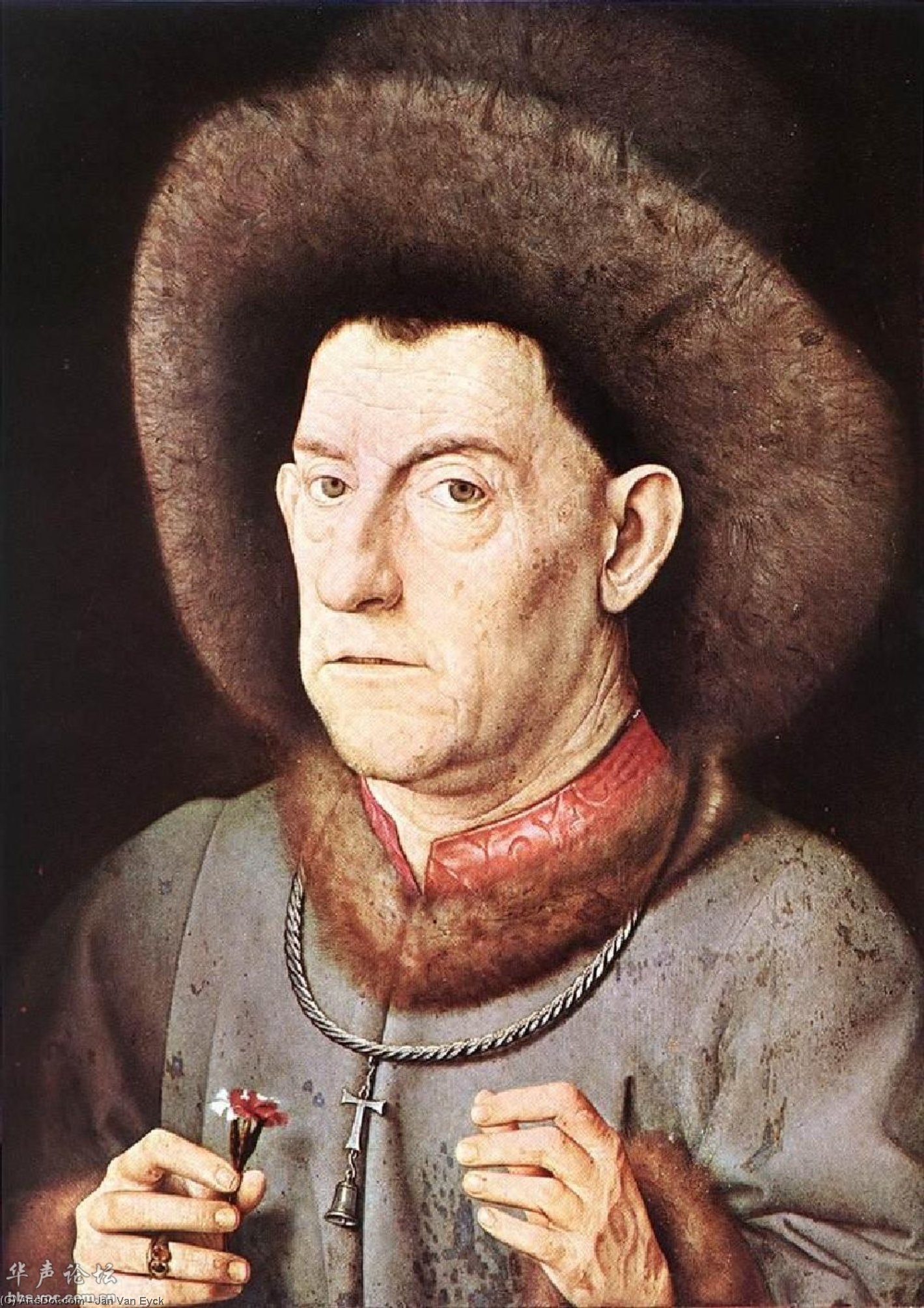 Wikioo.org - The Encyclopedia of Fine Arts - Painting, Artwork by Jan Van Eyck - Portrait of a Man with Carnation