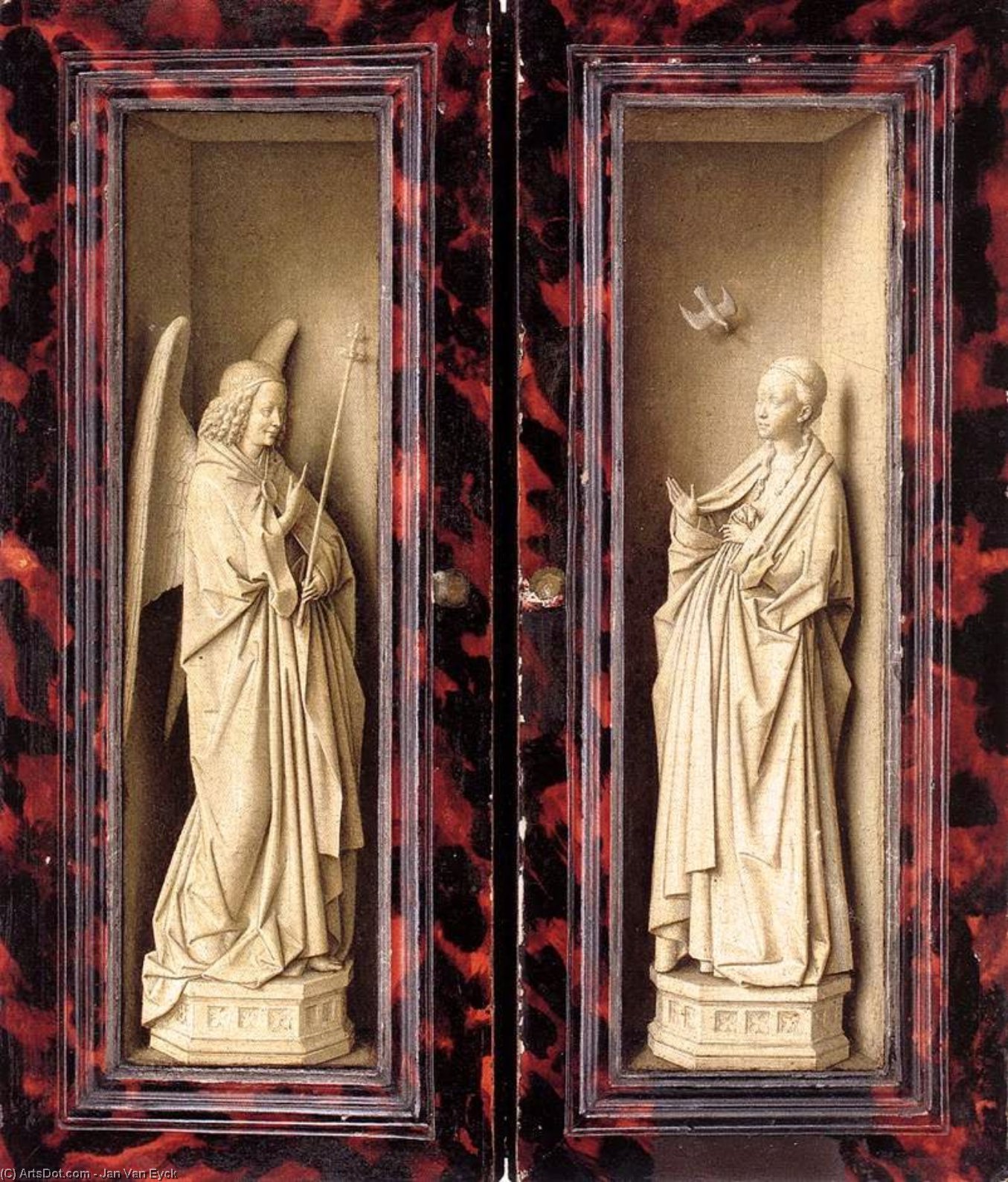 WikiOO.org - Enciklopedija dailės - Tapyba, meno kuriniai Jan Van Eyck - Small Triptych (outer panels)