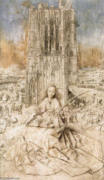 WikiOO.org - Encyclopedia of Fine Arts - Lukisan, Artwork Jan Van Eyck - St Barbara