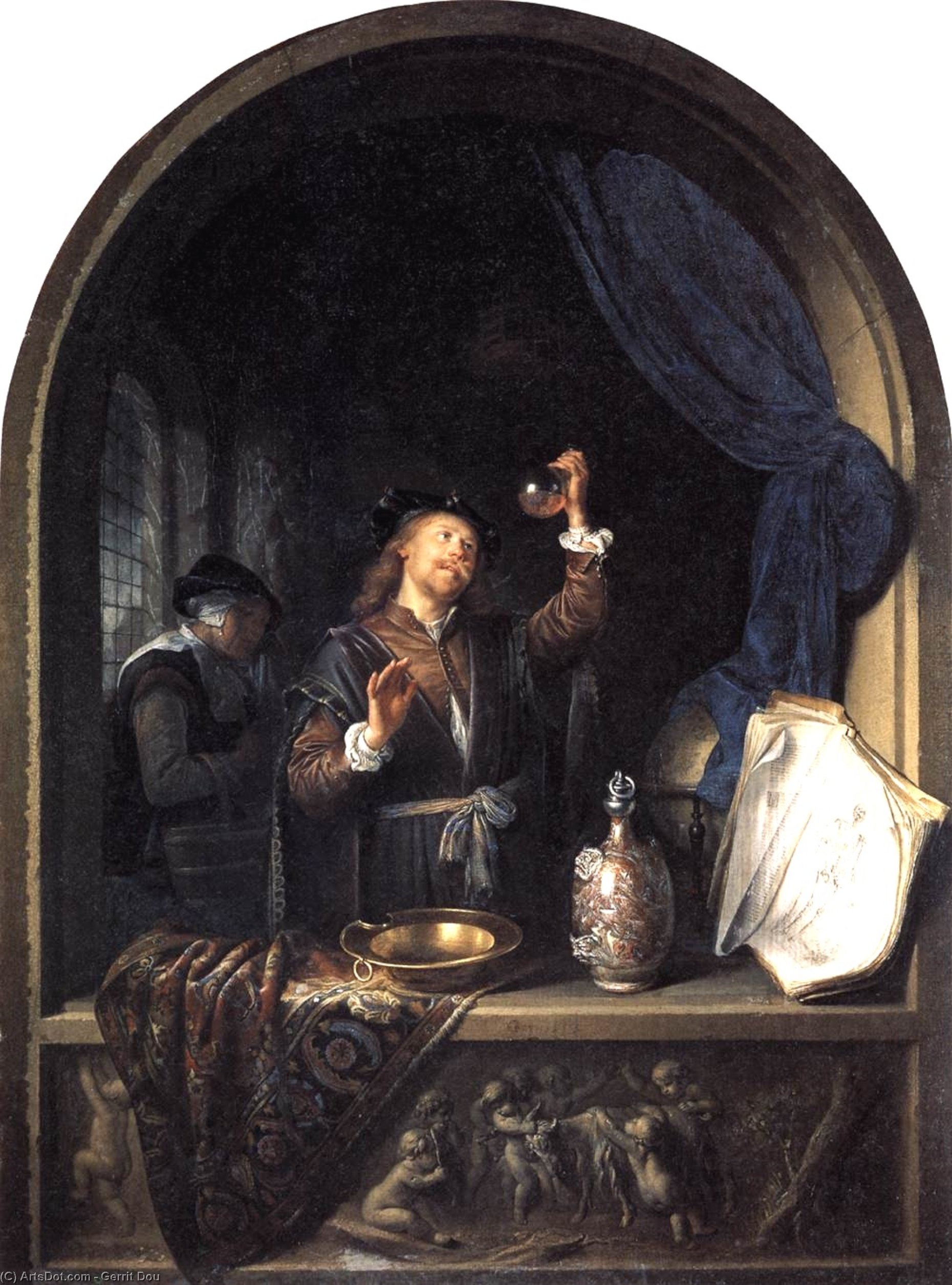 Wikioo.org - The Encyclopedia of Fine Arts - Painting, Artwork by Gerrit (Gérard) Dou - The Physician