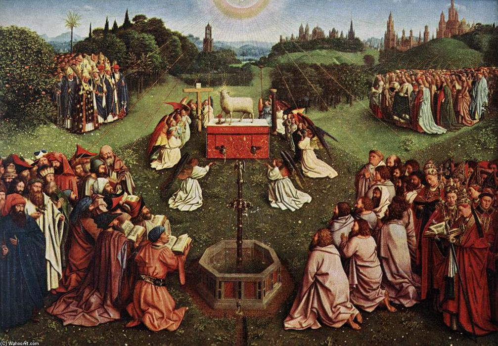 Wikioo.org - The Encyclopedia of Fine Arts - Painting, Artwork by Jan Van Eyck - The Ghent Altarpiece: Adoration of the Lamb (detail) (14)