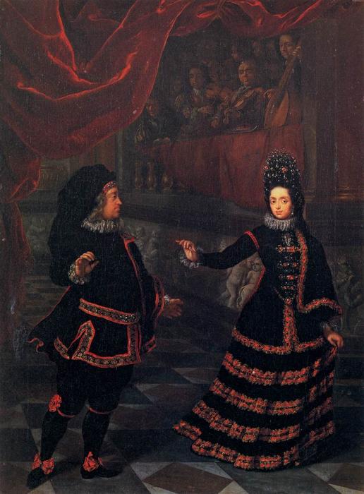 WikiOO.org - 백과 사전 - 회화, 삽화 Johan Francois Douven - Electress Palatine Dancing with Her Husband