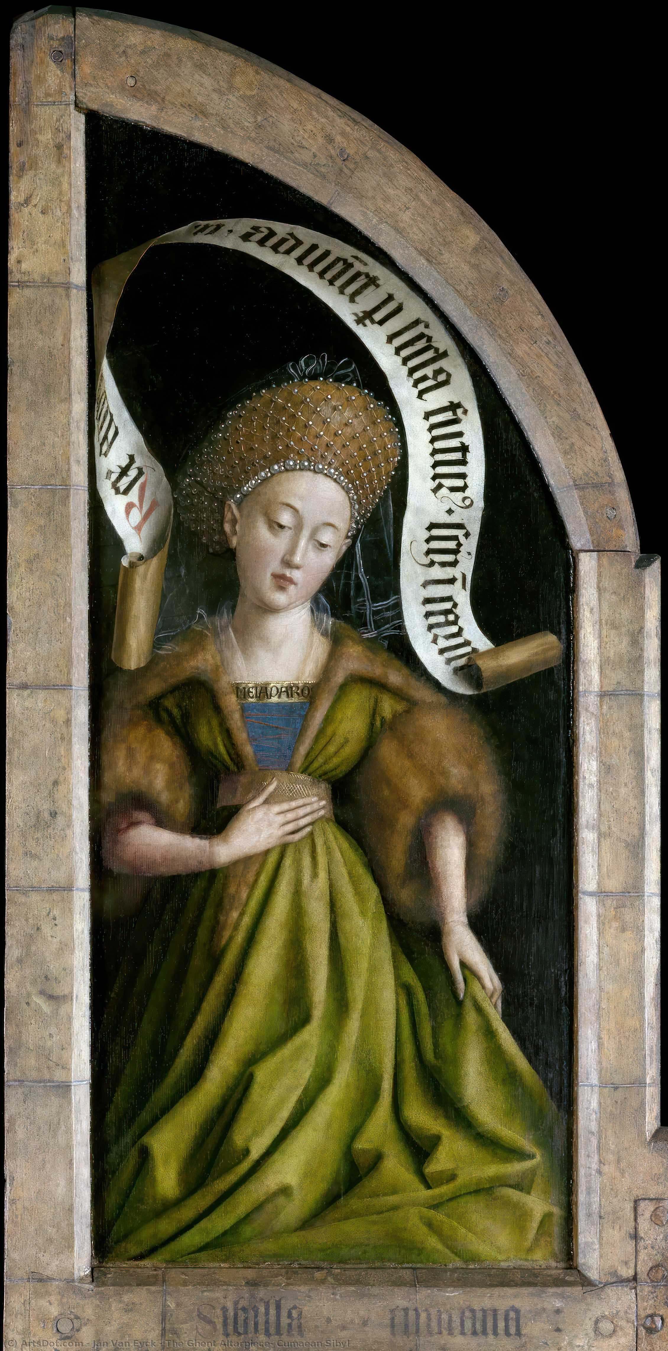 WikiOO.org - Enciklopedija dailės - Tapyba, meno kuriniai Jan Van Eyck - The Ghent Altarpiece: Cumaean Sibyl