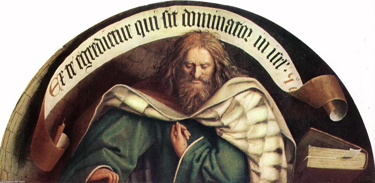 Wikioo.org - The Encyclopedia of Fine Arts - Painting, Artwork by Jan Van Eyck - The Ghent Altarpiece: Prophet Micheas