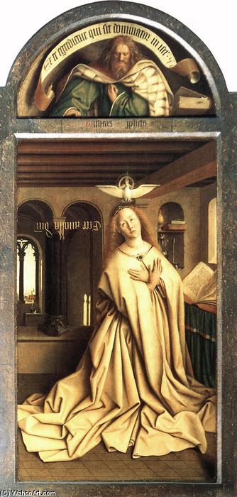 Wikioo.org - The Encyclopedia of Fine Arts - Painting, Artwork by Jan Van Eyck - The Ghent Altarpiece: Prophet Micheas Mary of the Annunciation