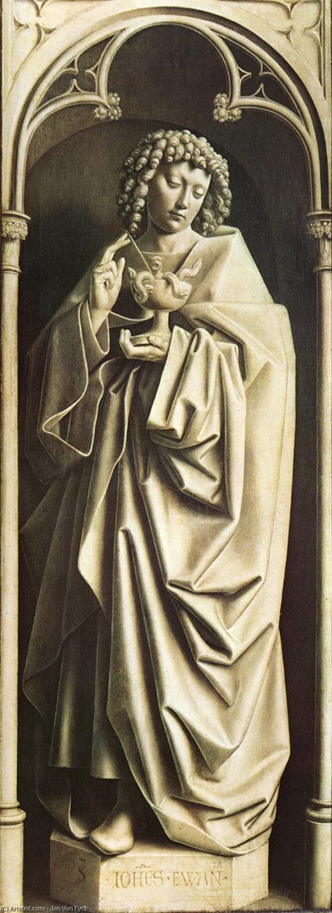 Wikioo.org - The Encyclopedia of Fine Arts - Painting, Artwork by Jan Van Eyck - The Ghent Altarpiece: St John the Evangelist