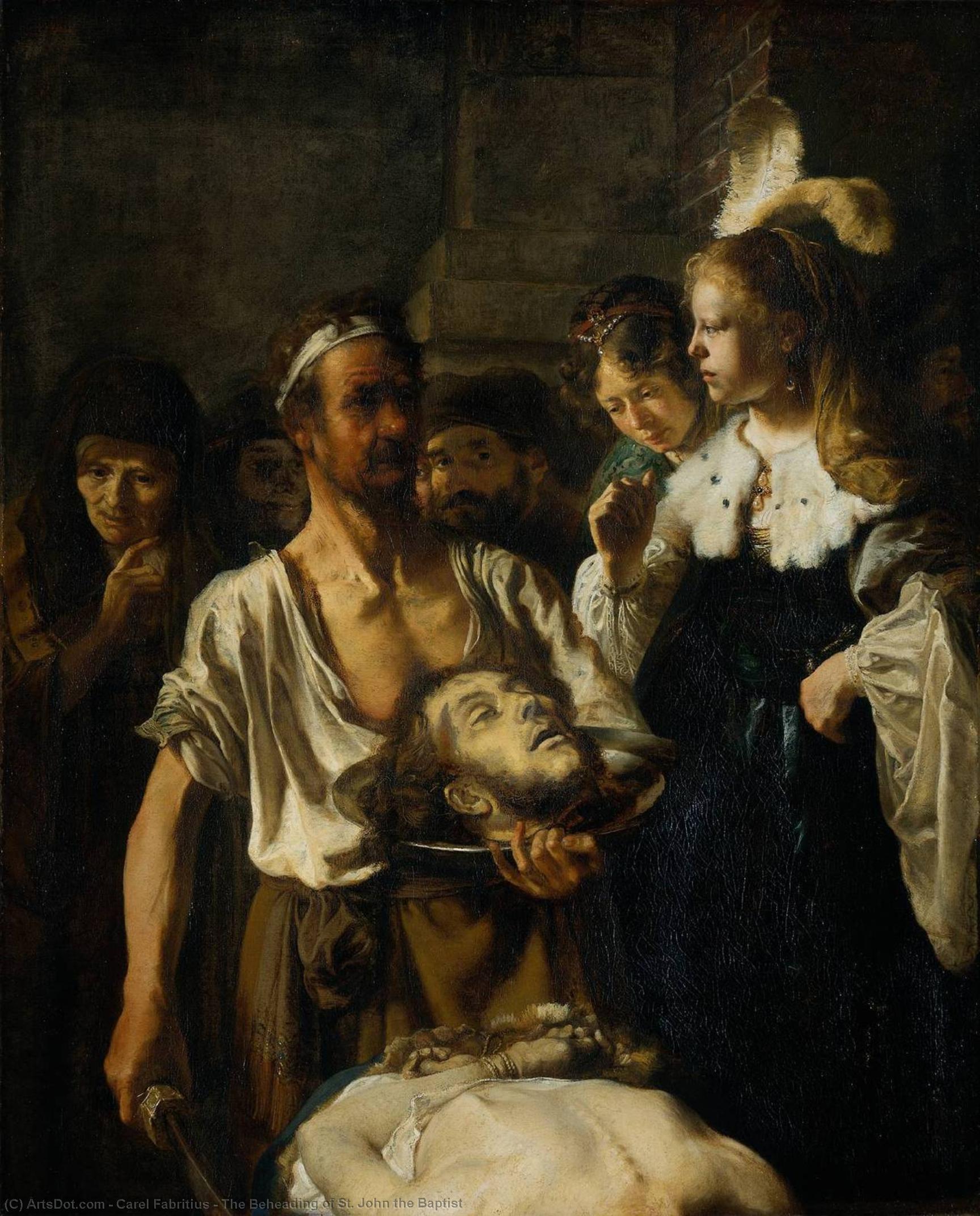 WikiOO.org – 美術百科全書 - 繪畫，作品 Carel Fabritius - 斩首 的  圣  约翰  的  浸礼者
