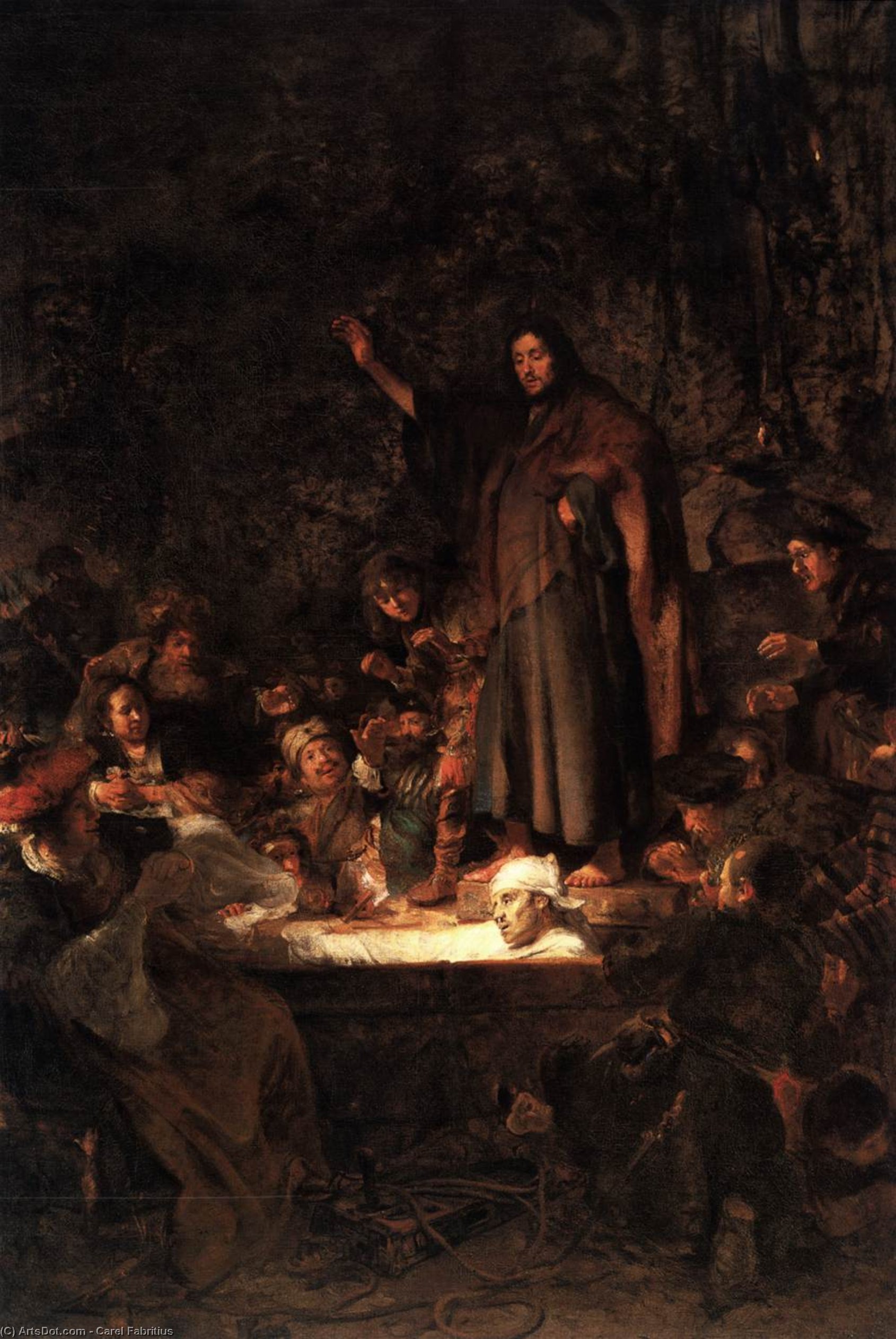 Wikioo.org - สารานุกรมวิจิตรศิลป์ - จิตรกรรม Carel Fabritius - The Raising of Lazarus