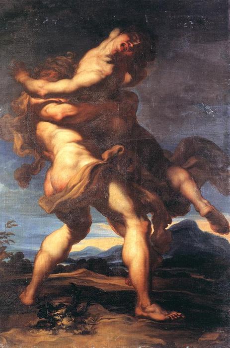 WikiOO.org - Εγκυκλοπαίδεια Καλών Τεχνών - Ζωγραφική, έργα τέχνης Gregorio De Ferrari - Hercules and Antaeus
