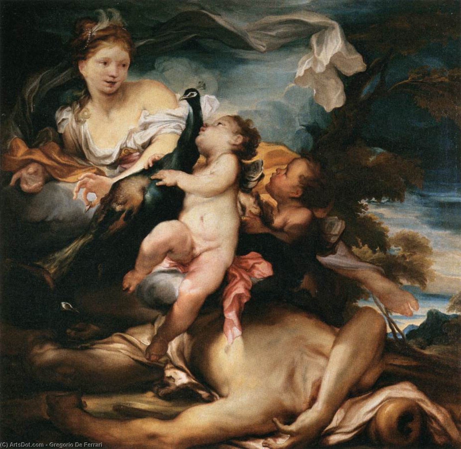 Wikioo.org - The Encyclopedia of Fine Arts - Painting, Artwork by Gregorio De Ferrari - Juno and Argus