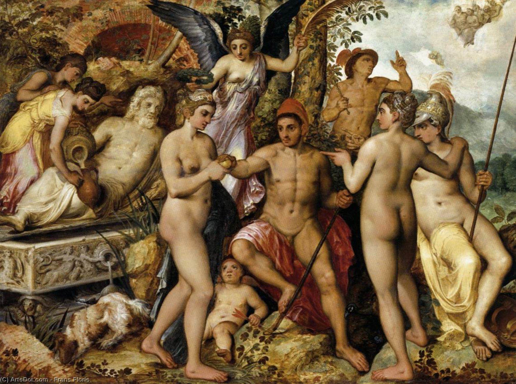 Wikoo.org - موسوعة الفنون الجميلة - اللوحة، العمل الفني Frans Floris - The Judgment of Paris