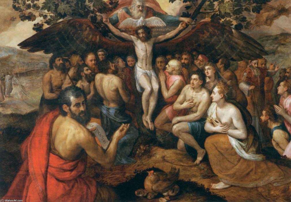 Wikioo.org - The Encyclopedia of Fine Arts - Painting, Artwork by Frans Floris - The Sacrifice of Jesus Christ, Son of God, Gathering and Protecting Mankind