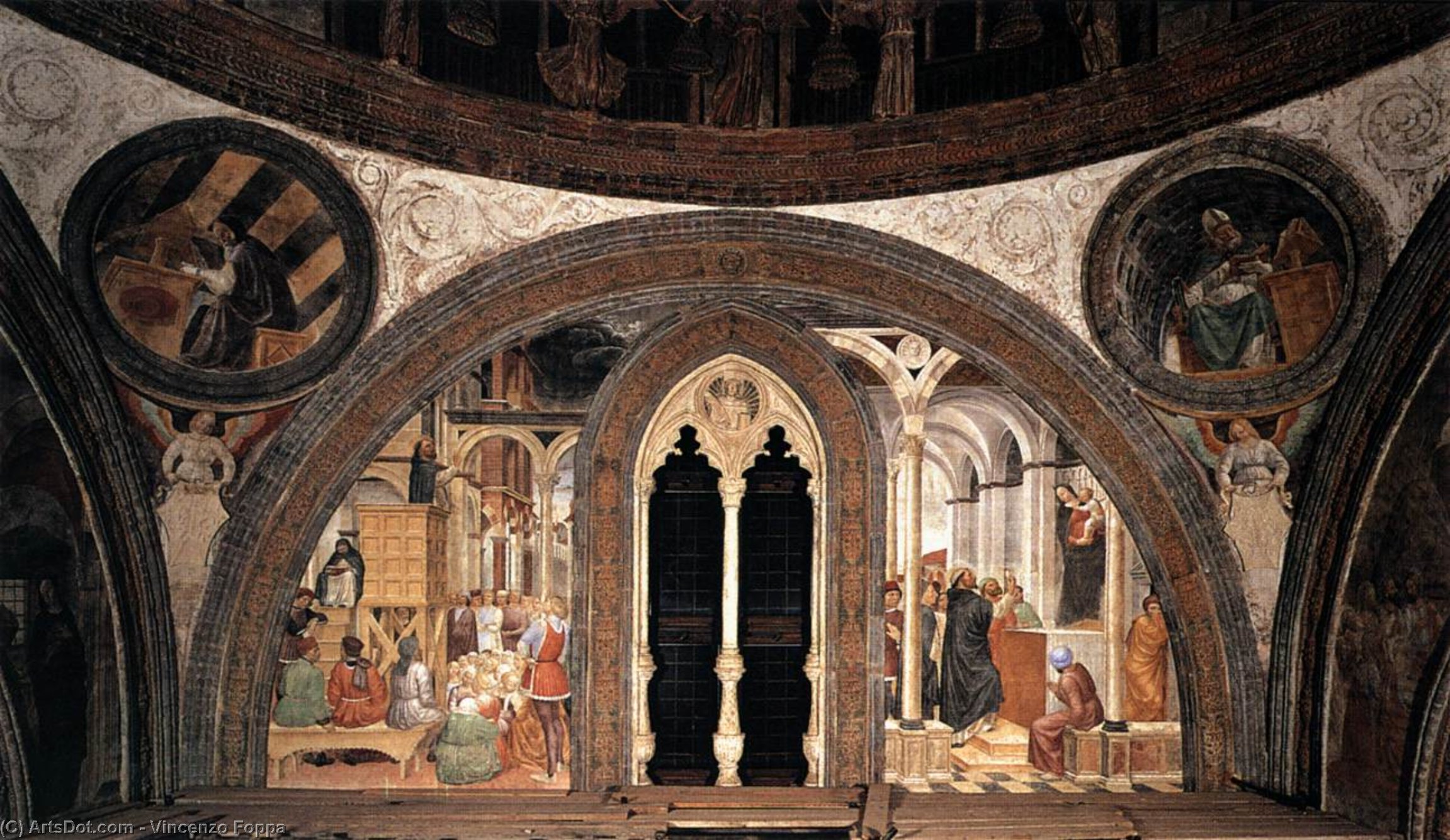 Wikioo.org – L'Enciclopedia delle Belle Arti - Pittura, Opere di Vincenzo Foppa - Miracolo di il nuvola e miracle del Falso Madonna
