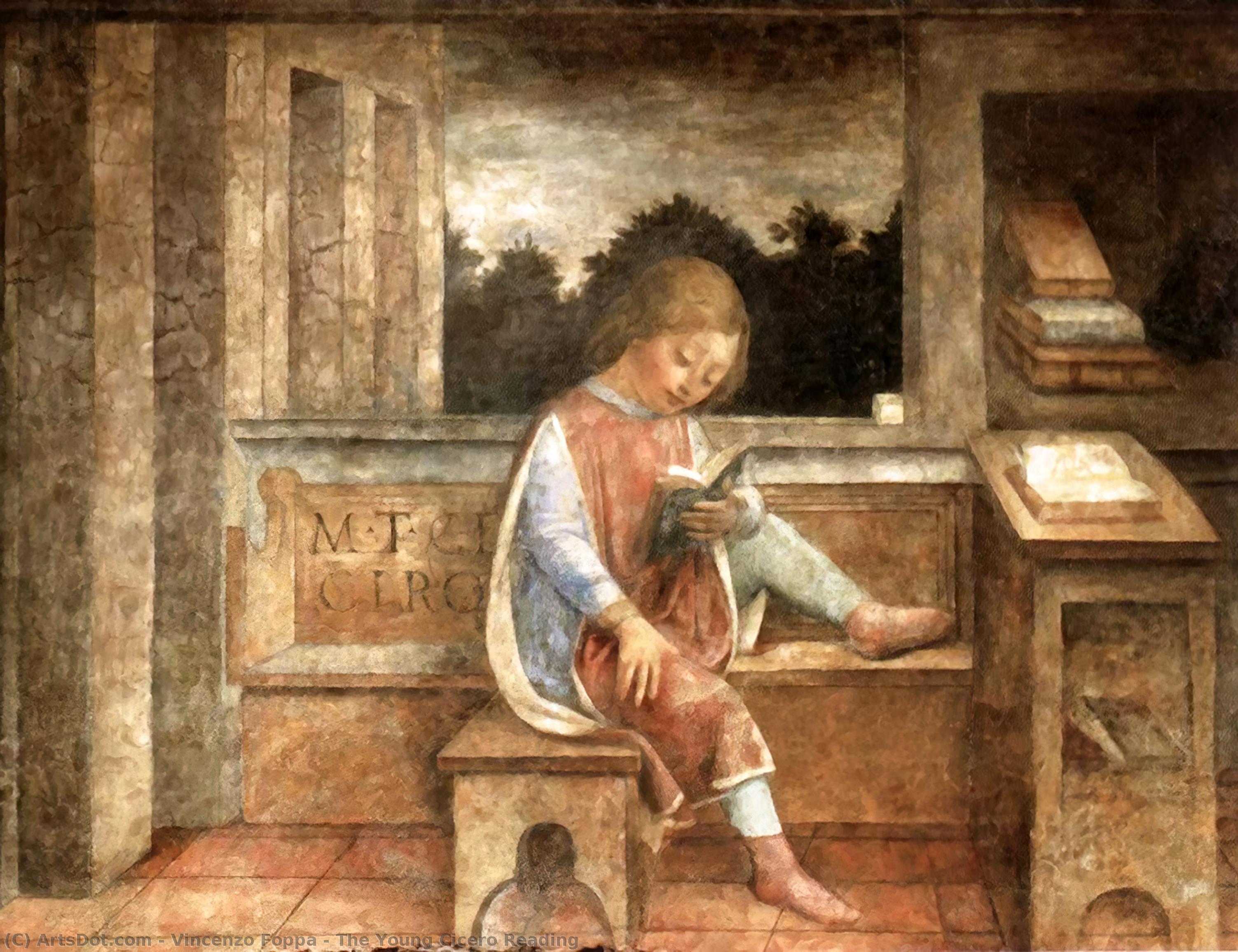 Wikioo.org - The Encyclopedia of Fine Arts - Painting, Artwork by Vincenzo Foppa - The Young Cicero Reading