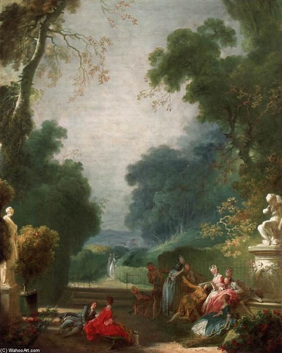 Wikioo.org – L'Encyclopédie des Beaux Arts - Peinture, Oeuvre de Jean-Honoré Fragonard - Une Jeu of Hot Cockles