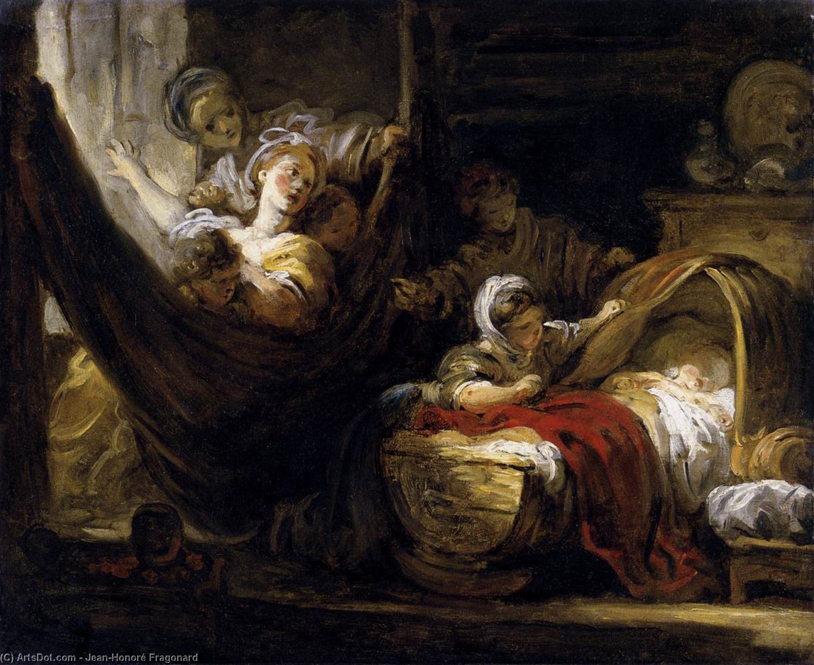 WikiOO.org - אנציקלופדיה לאמנויות יפות - ציור, יצירות אמנות Jean-Honoré Fragonard - The Cradle