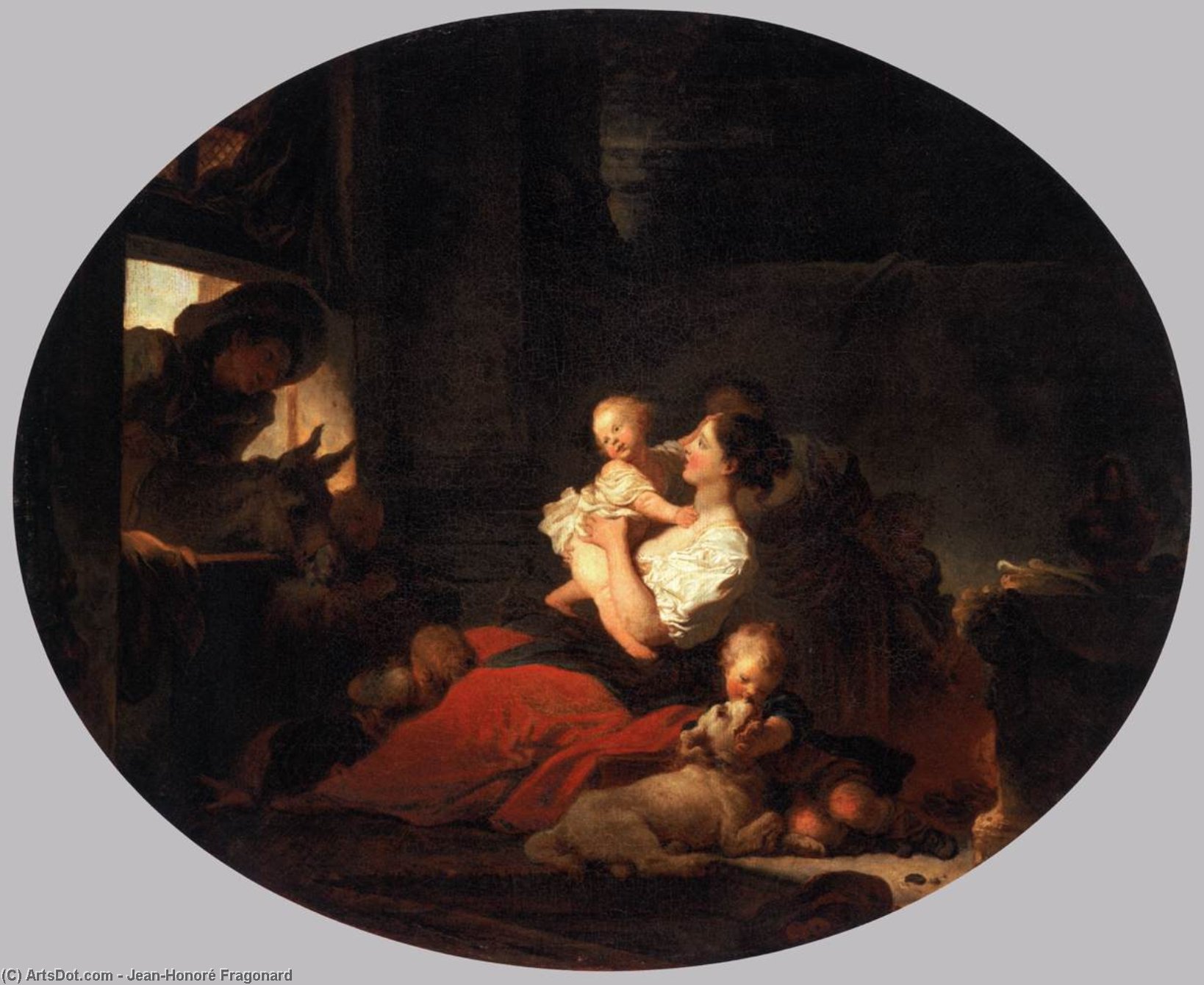 Wikioo.org - Bách khoa toàn thư về mỹ thuật - Vẽ tranh, Tác phẩm nghệ thuật Jean-Honoré Fragonard - The Happy Family