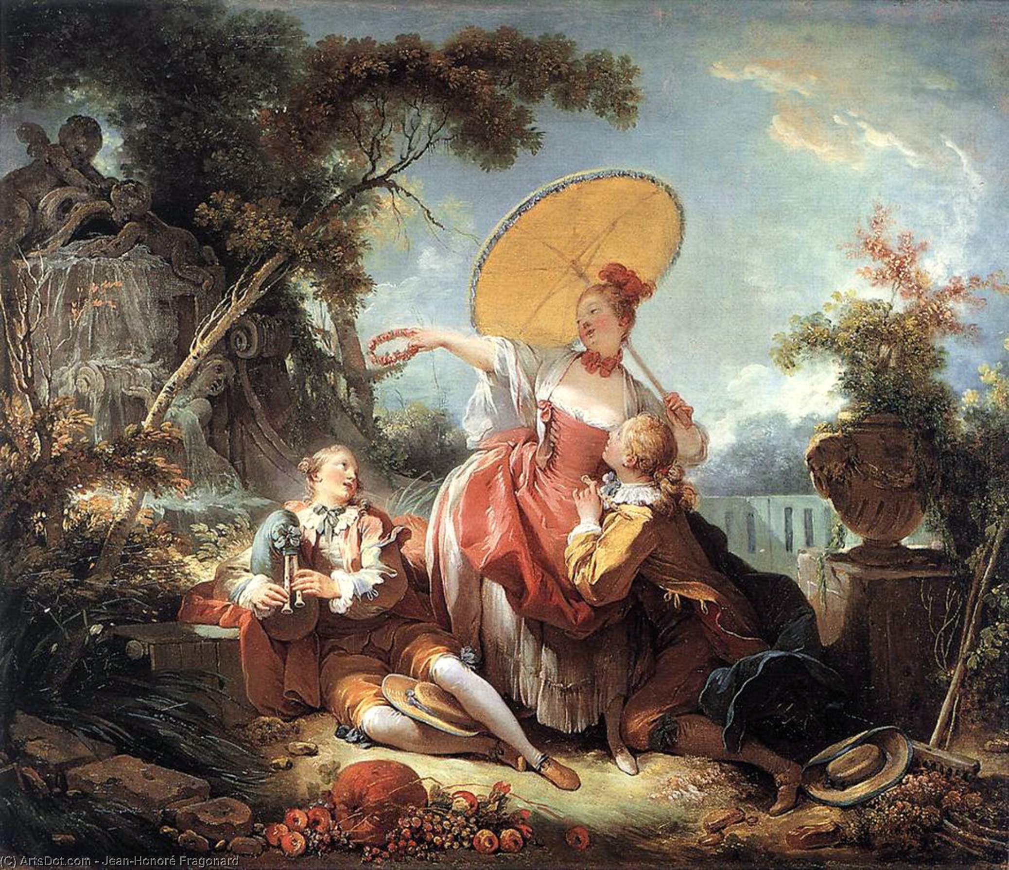 Wikioo.org - The Encyclopedia of Fine Arts - Painting, Artwork by Jean-Honoré Fragonard - The Musical Contest